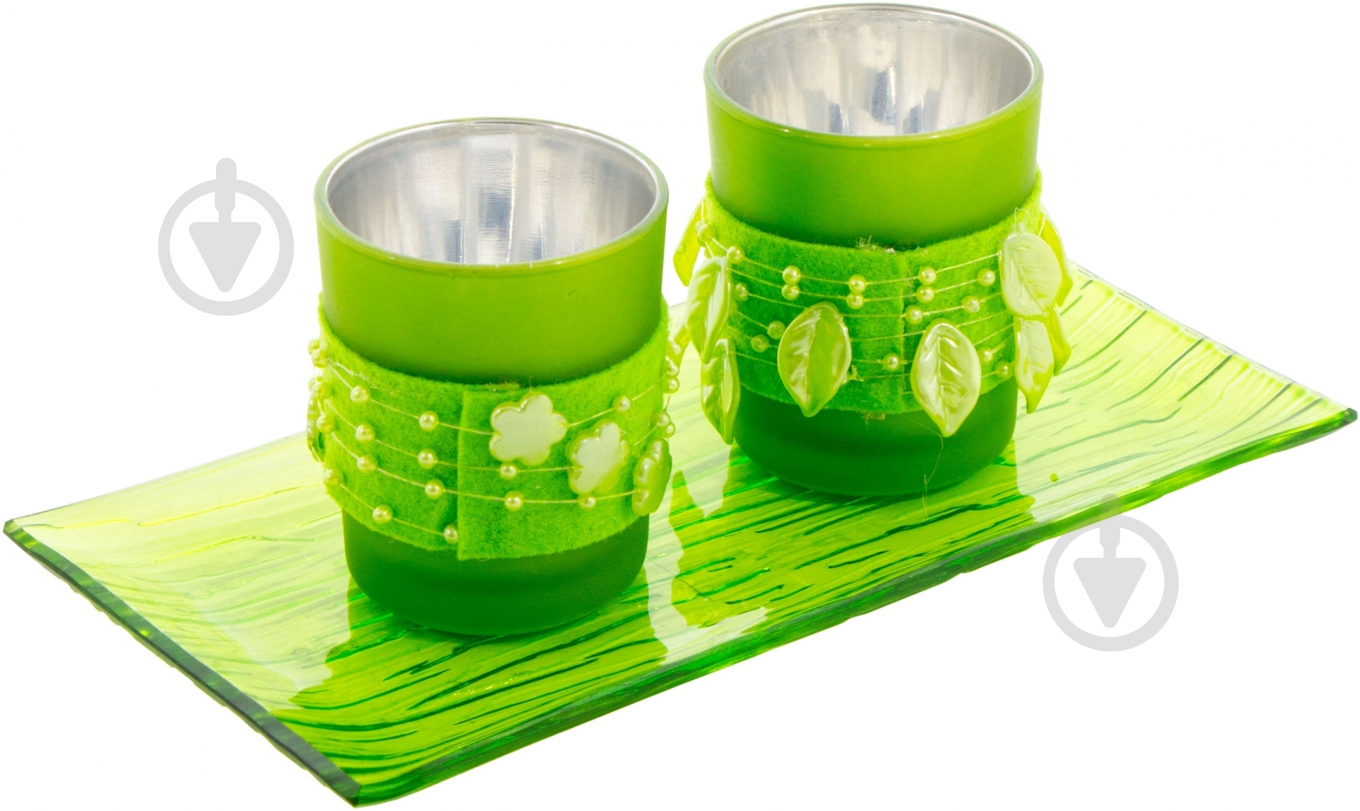 Набір свічників Зелені EBA410050 - фото 3