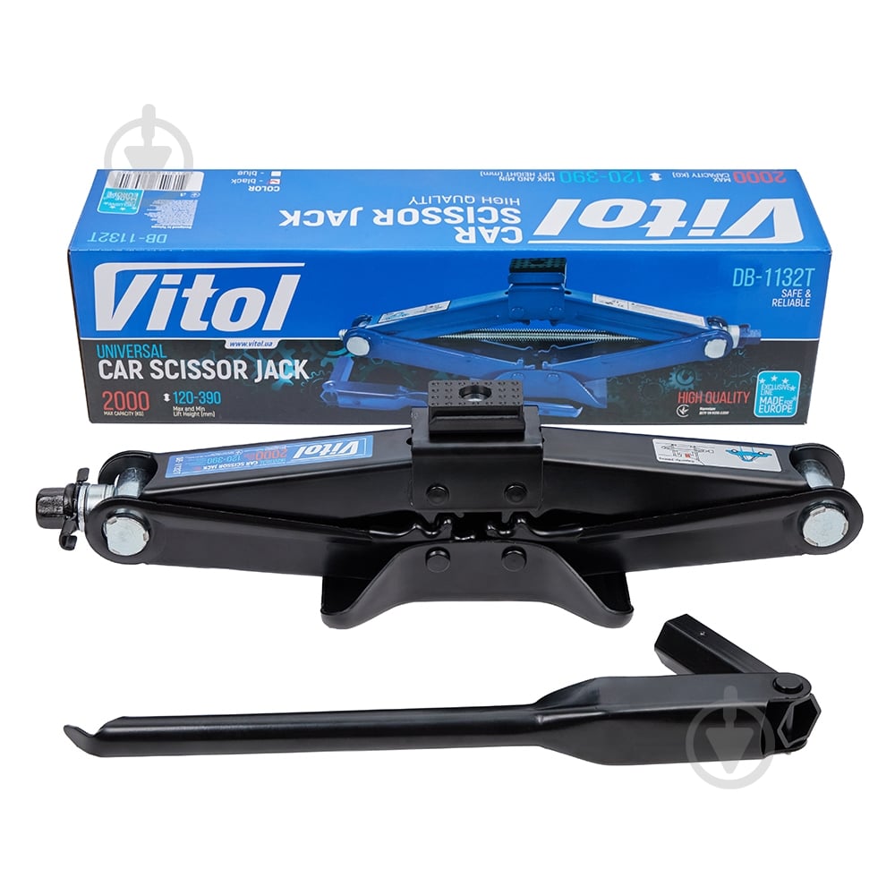 Домкрат механічний ромбічний Vitol гумовий упор DB-1132T 2 т - фото 10