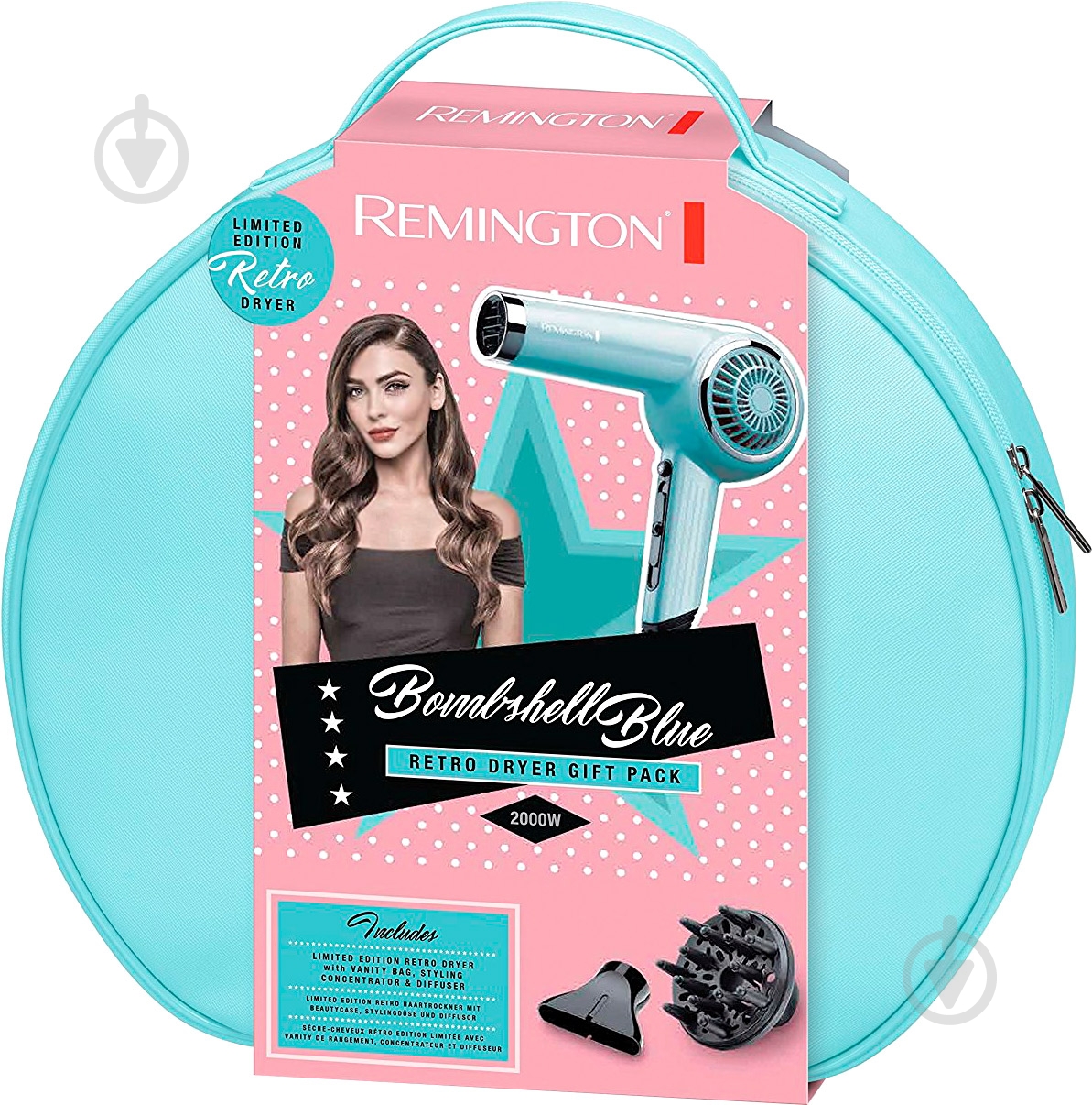 Фен Remington D4110OB Bombshell Blue Retro - фото 6 Фен Remington D4110OB Bombshell Blue Retro - фото 6