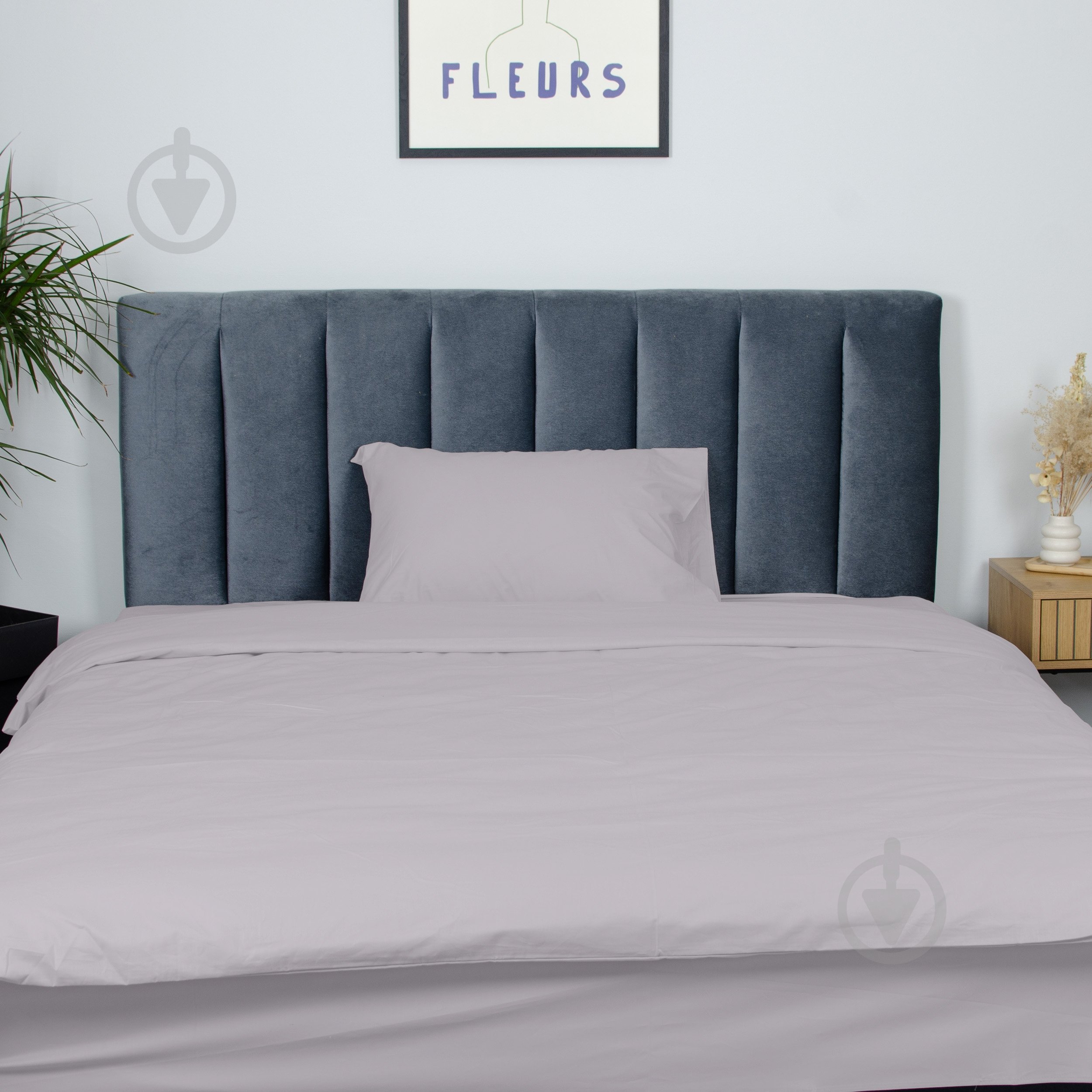 Простынь на резинке Моно 180x200 см сизый - фото 2