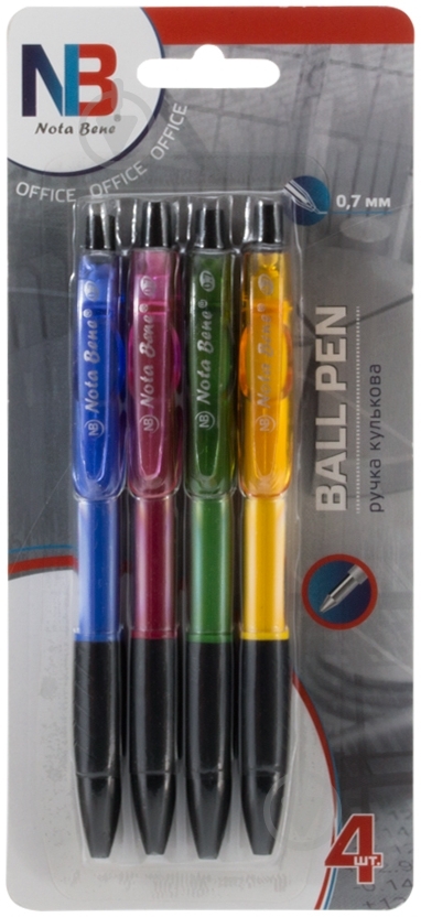 Набір ручок кулькових Nota Bene 4 шт. сині - фото 2