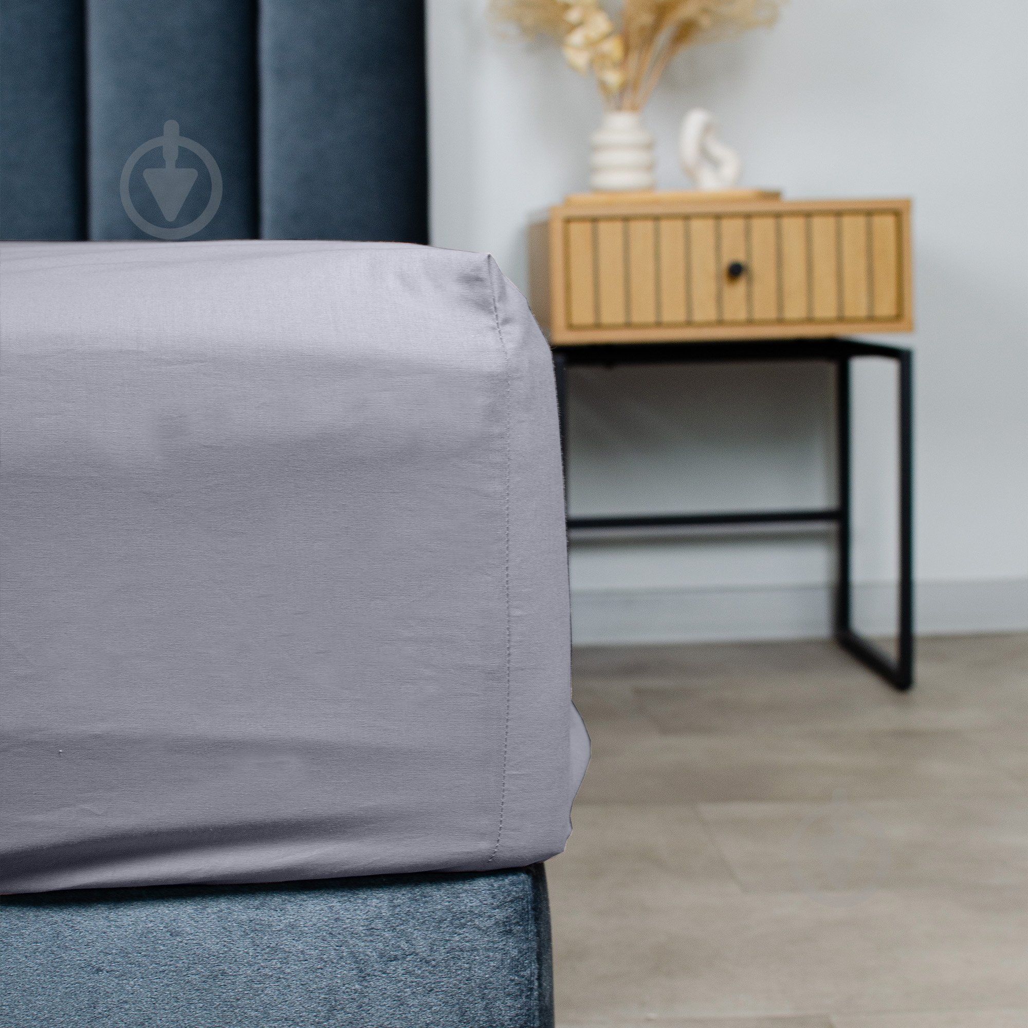 Простирадло на резинці Моно 180x200 см сірий - фото 4