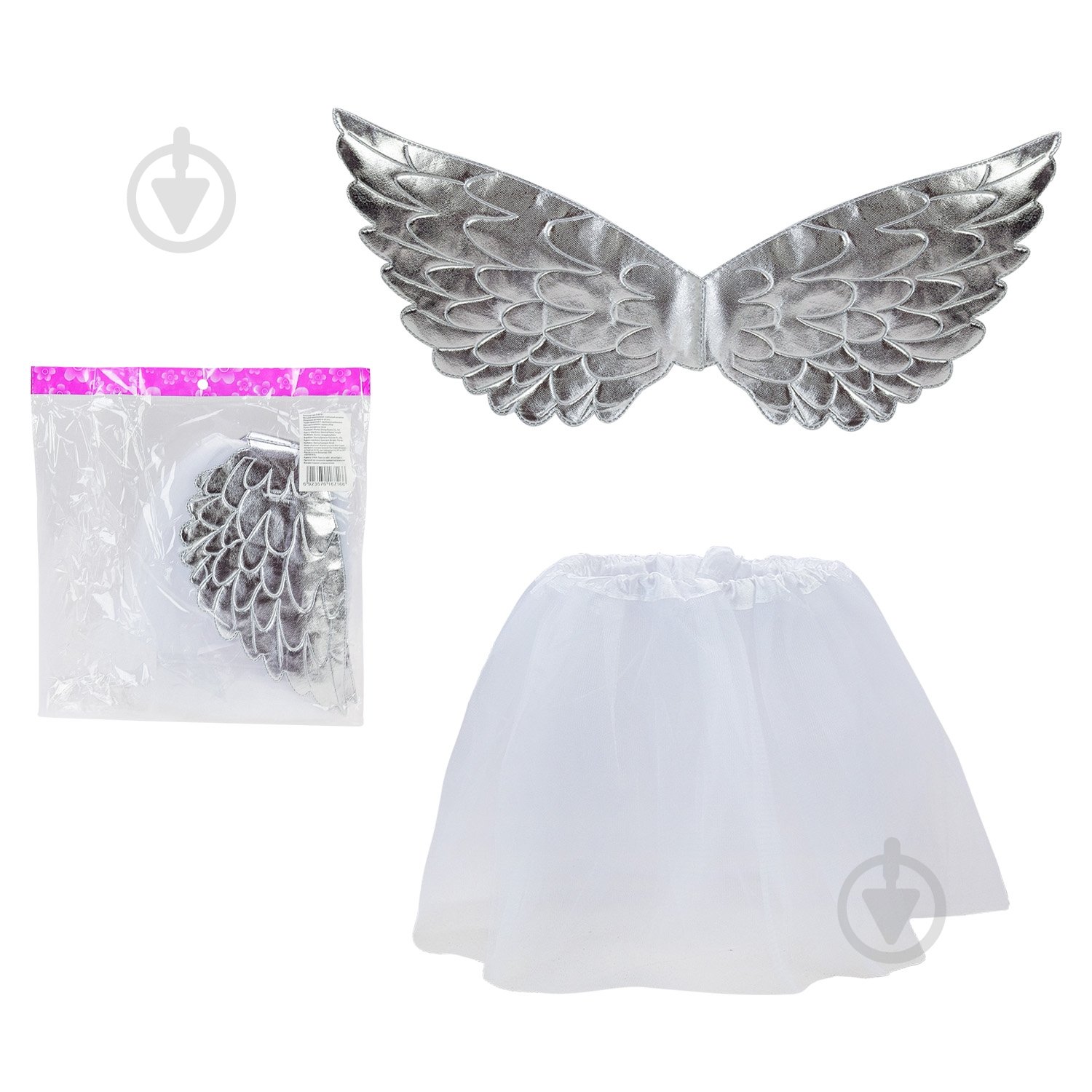 Набор карнавальный Shantou Крылья + юбка р.98 серебряный E16716 - фото 1