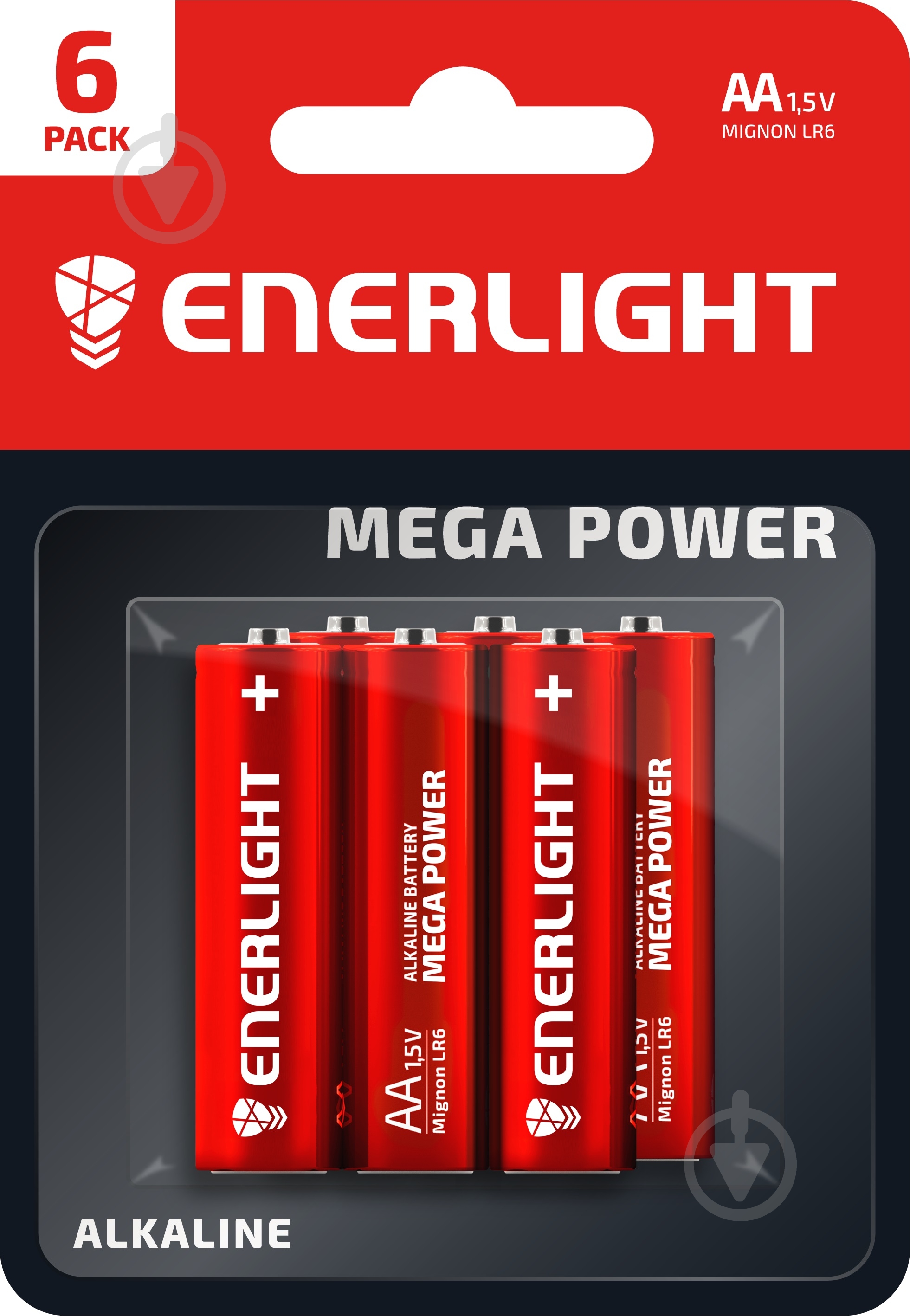 Батарейка щелочная Enerlight MEGA POWER 6 шт. (90060106) - фото 1 Батарейка щелочная Enerlight MEGA POWER 6 шт. (90060106) - фото 1