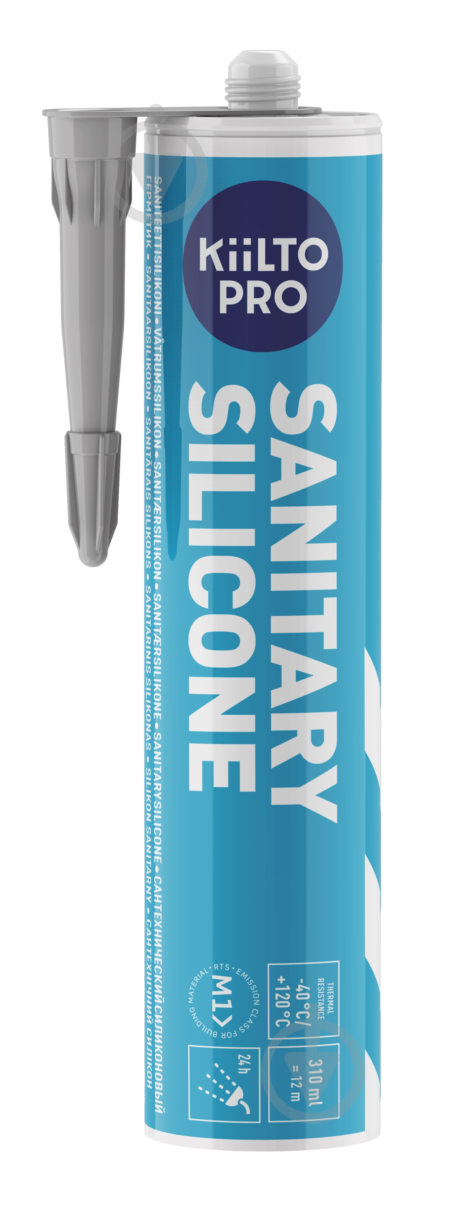 Герметик силіконовий Kiilto Sanitary 40 сірий 310 мл - фото 1