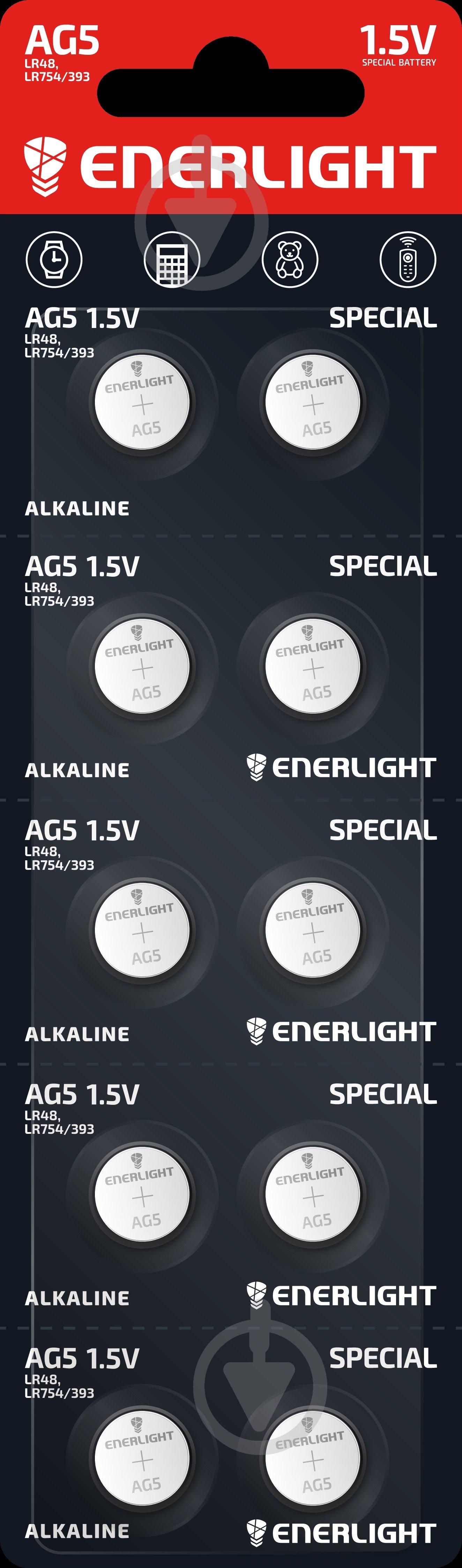 Батарейка щелочная Enerlight Special Alkaline LR48/AG5 10 шт. (40050110) - фото 1 Батарейка щелочная Enerlight Special Alkaline LR48/AG5 10 шт. (40050110) - фото 1
