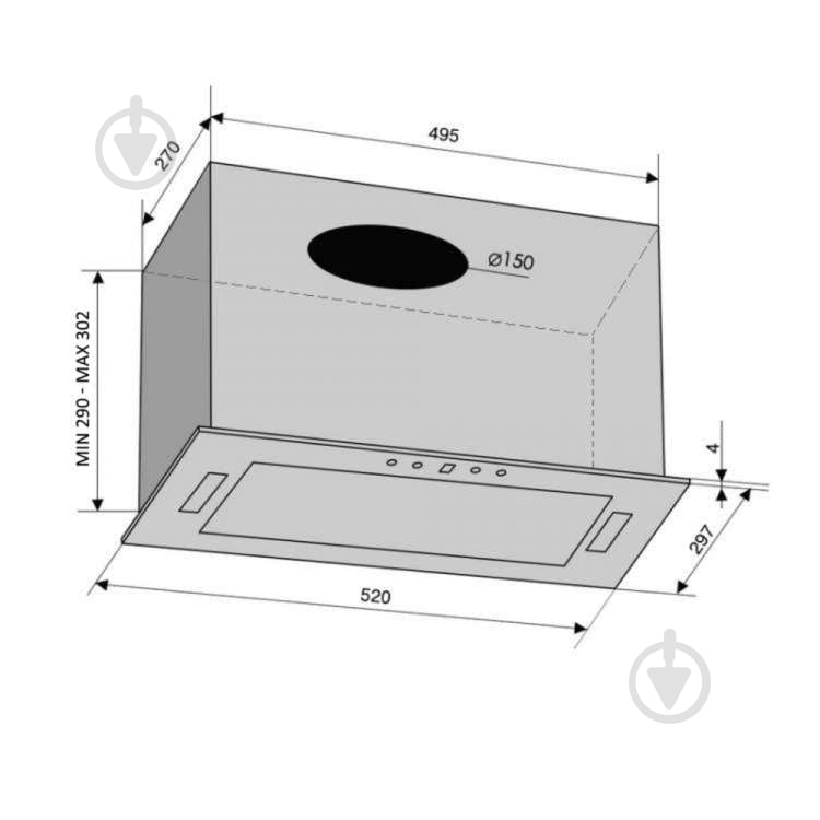 Вытяжка Interline Solo BK A/60/T - фото 9