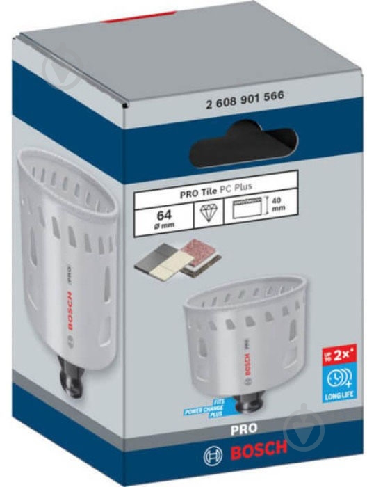 Коронка алмазная Bosch PRO Tile PC Plus 64 мм 2608901566 - фото 7