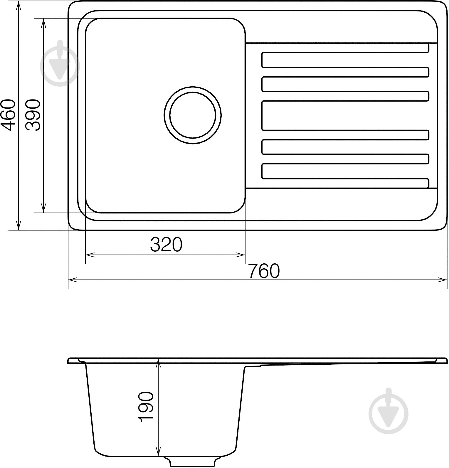 Мийка для кухні Water House Hope HMP 02.76 gray - фото 4