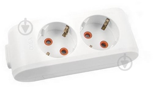 Колодка Viko с заземлением 2 гн. без выключателя белый 90114200 - фото 1 Колодка Viko с заземлением 2 гн. без выключателя белый 90114200 - фото 1