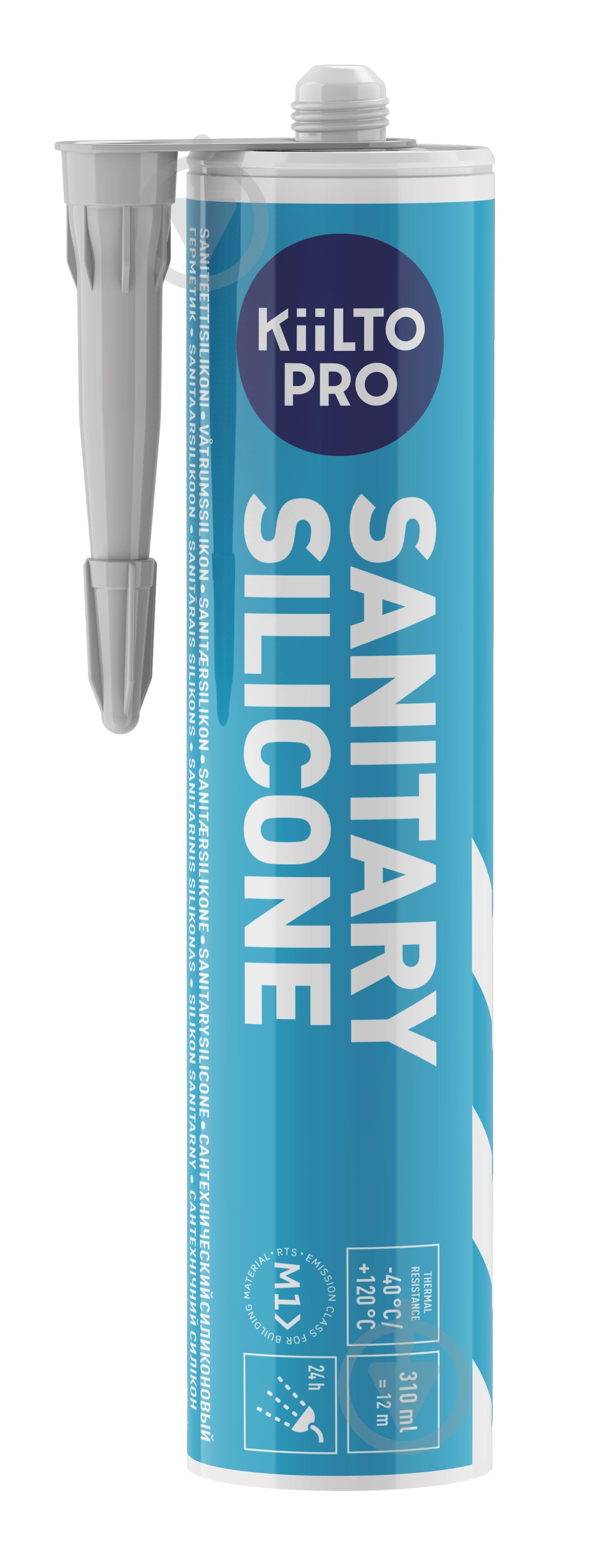Герметик силіконовий Kiilto Sanitary 43 світло-сірий 310 мл - фото 1