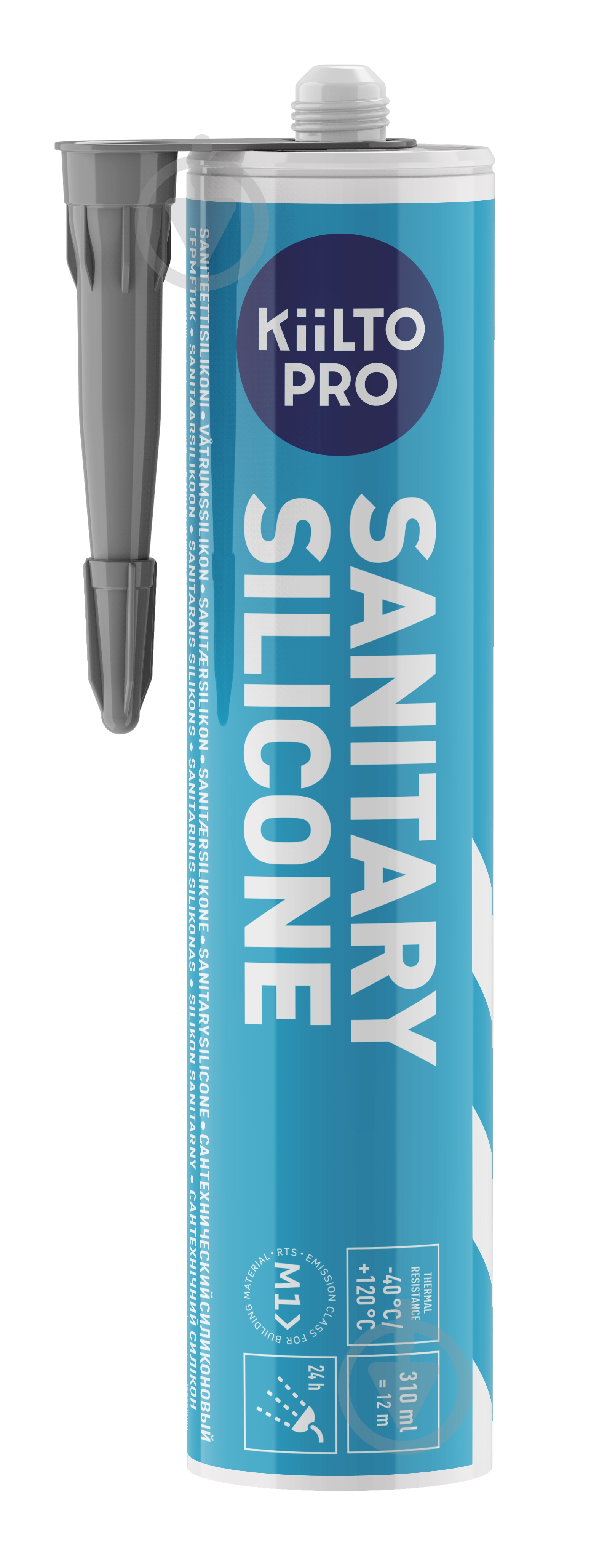 Герметик силіконовий Kiilto Sanitary 44 темно-сірий 310 мл - фото 1