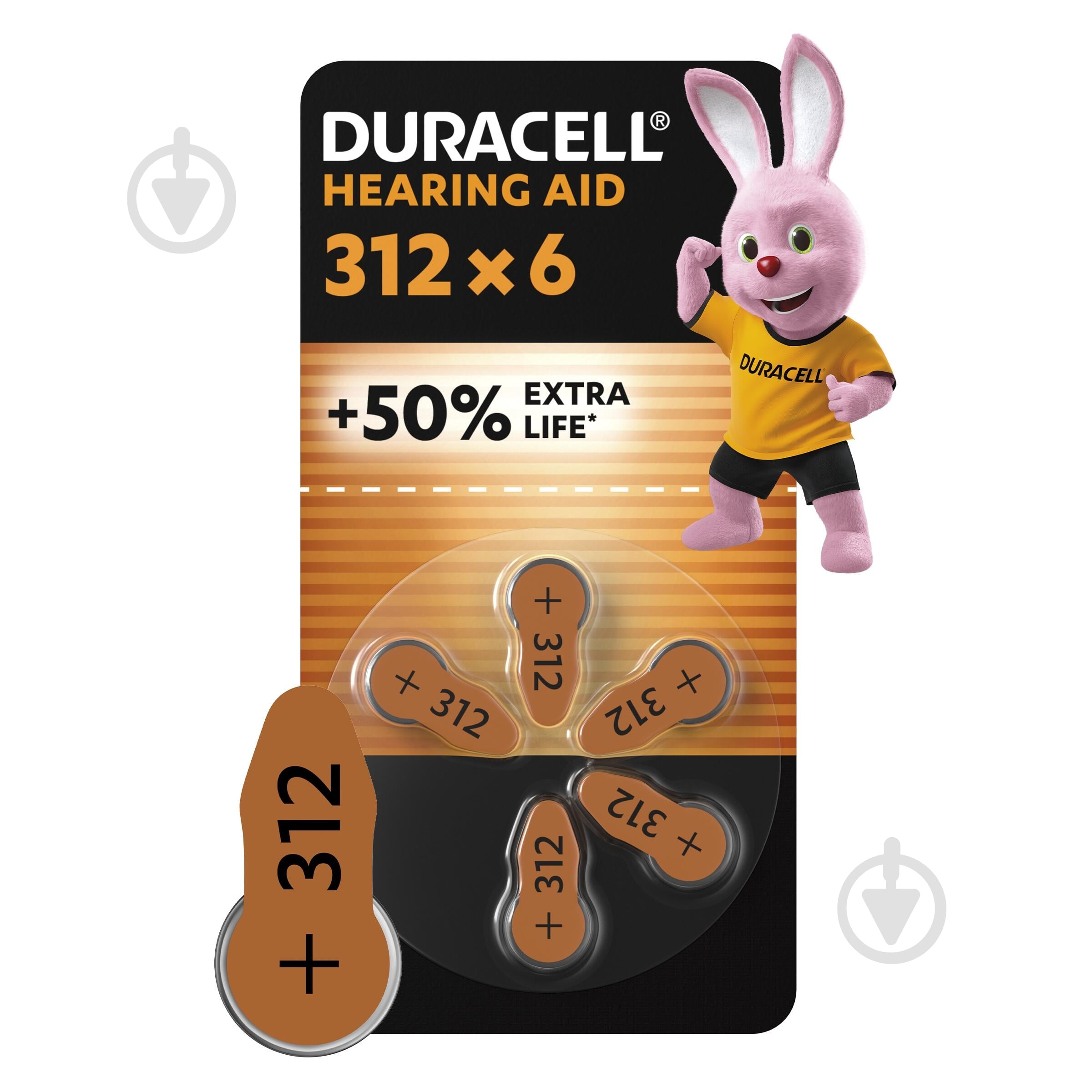 Батарейки Duracell для слухових апаратів 312 (PR41) 6 шт. - фото 1