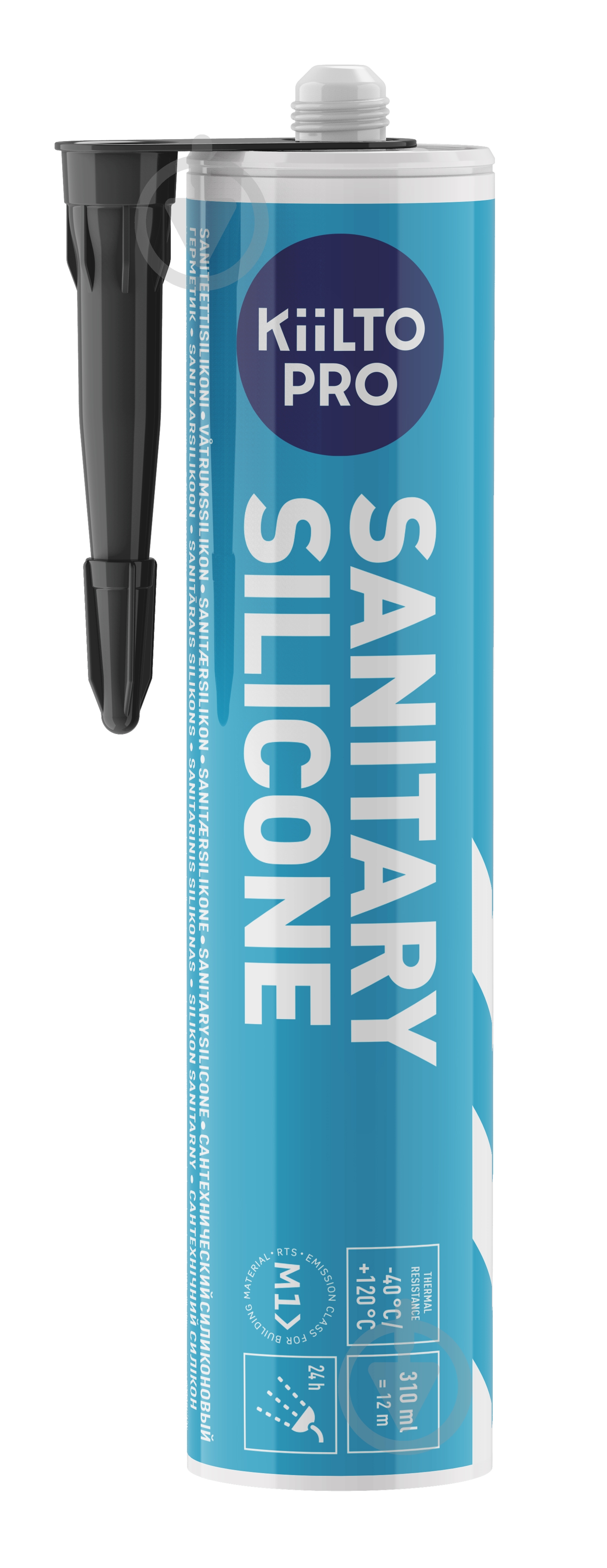 Герметик силіконовий Kiilto Sanitary 50 чорний 310 мл - фото 1