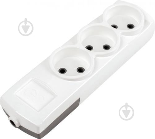 Колодка Gunsan без заземления 3 гн. без выключателя белый 01261100-001300 - фото 1