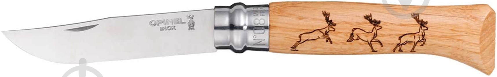 Нож складной Opinel Олень №8 VRI Inox Animalia 1620 - фото 1