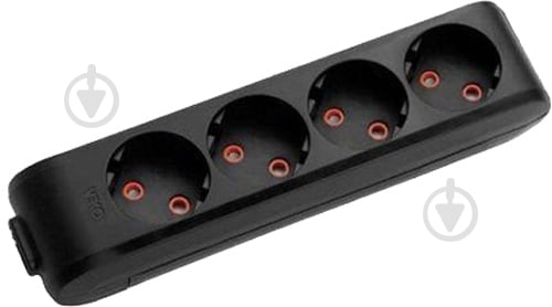 Колодка Viko без заземления 4 гн. без выключателя черный 90132400 - фото 1