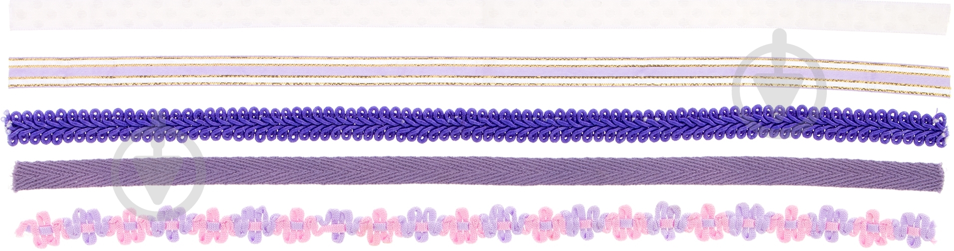 Набор лент из ткани самоклеющихся Лаванда - фото 1