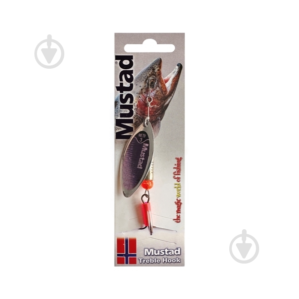 Блешня-обертова Mustad 11 г Moth silver violet №3 - фото 1