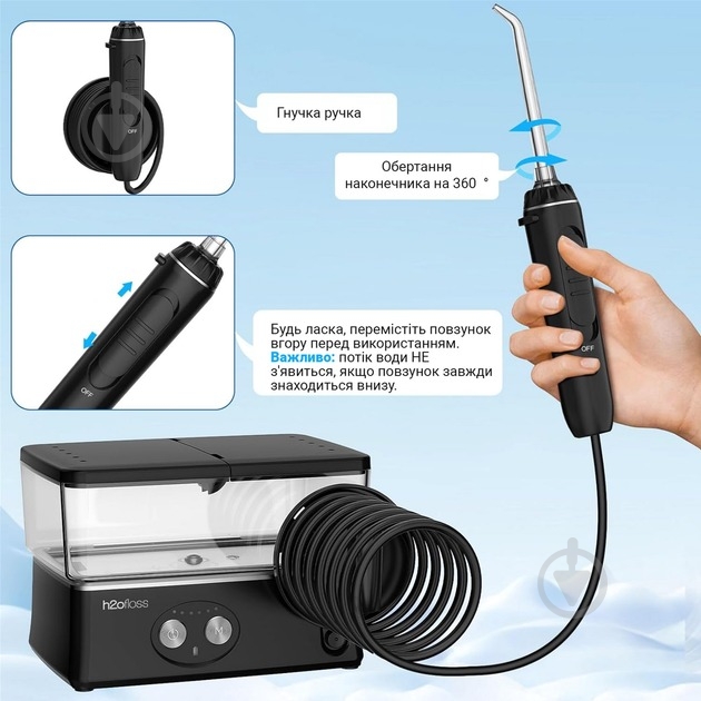 Ирригатор h2ofloss HF-3pro black - фото 8