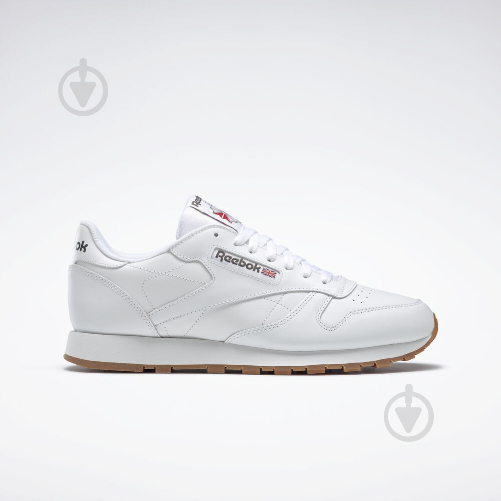 Кроссовки мужские демисезонные Reebok CL LTHR 49799 р.44,5 белые - фото 1
