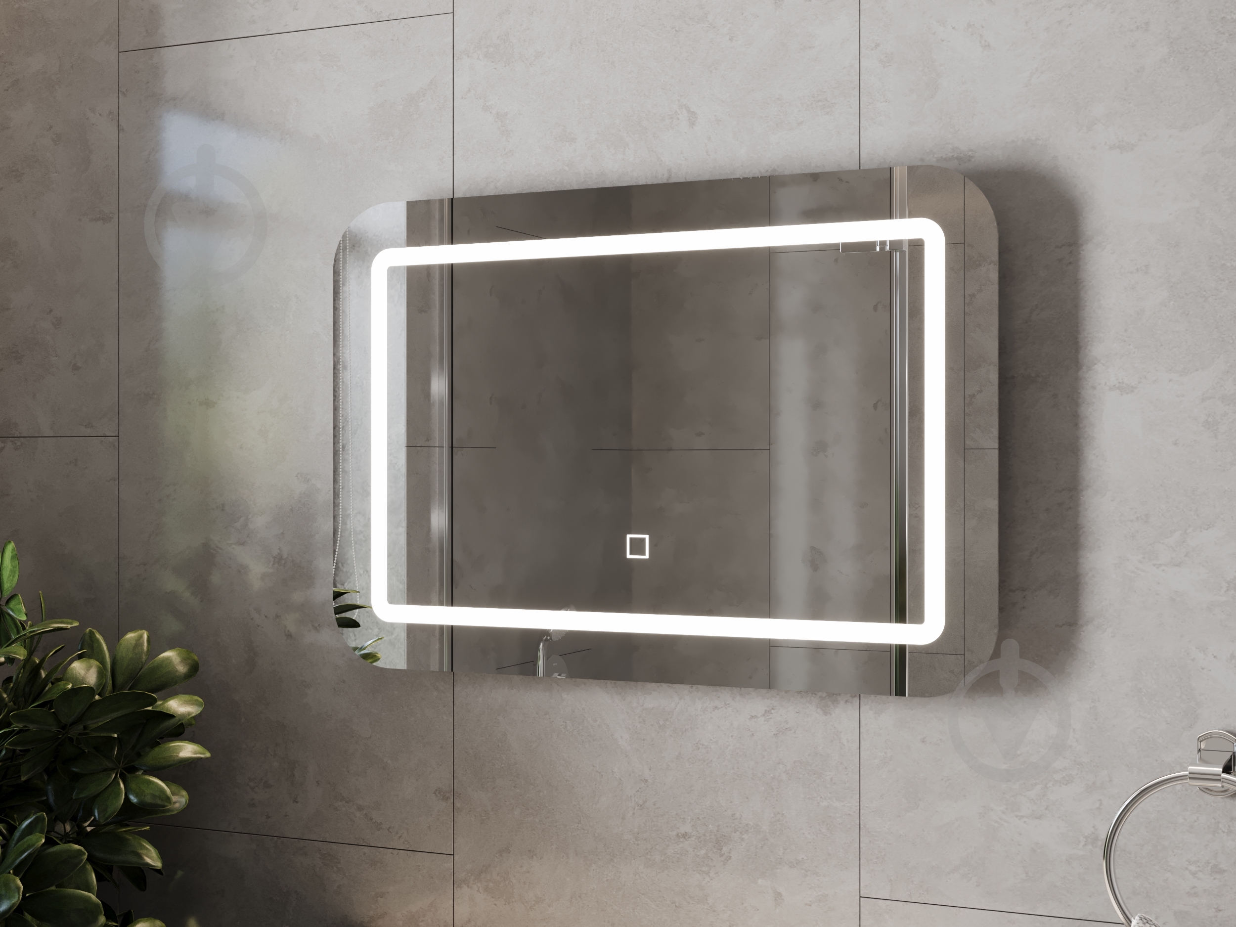 Дзеркало ЮВЕНТА LED Murano прямокутне R4 з сенсором 800 MrM-80 - фото 4