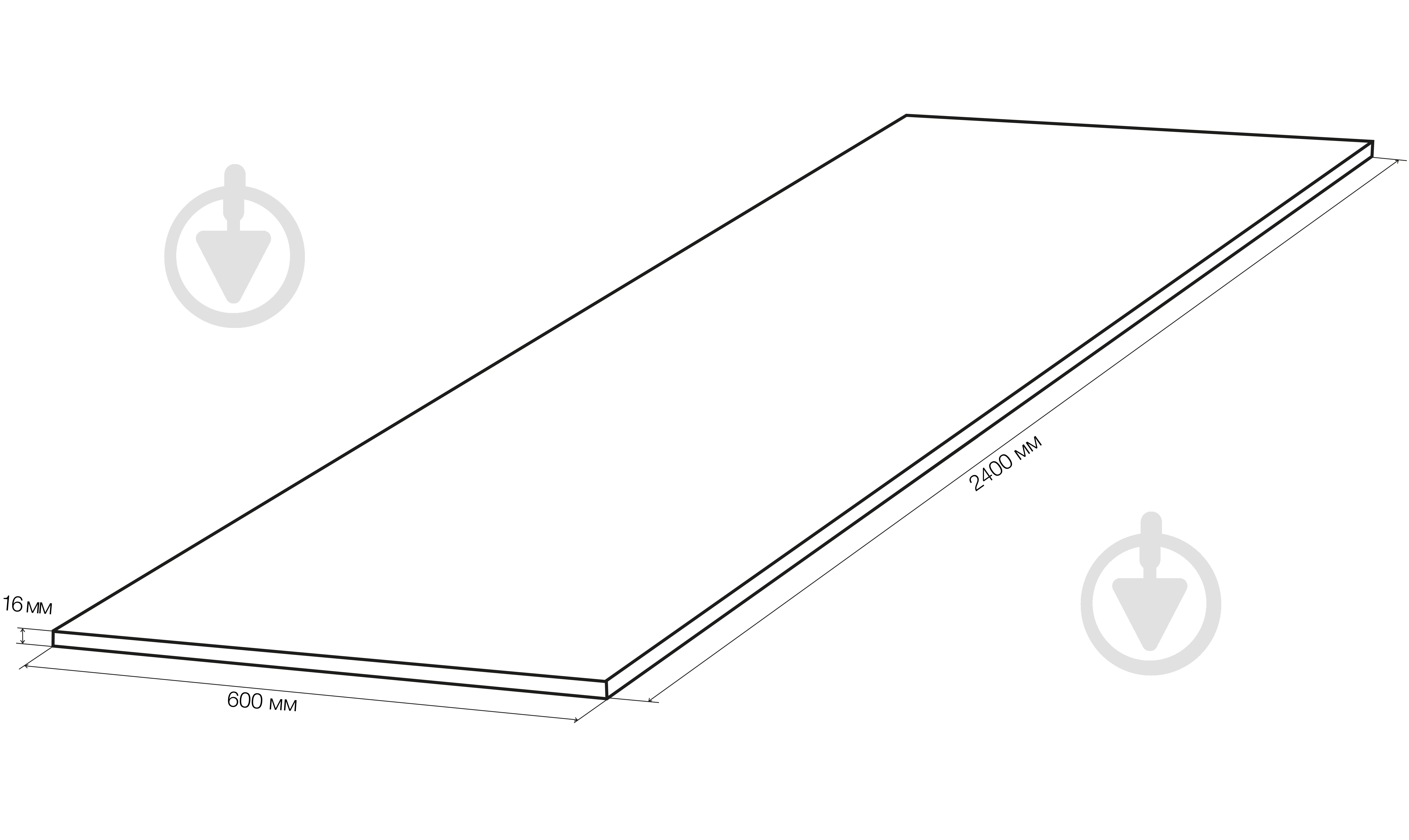 Полка LuxeForm ЛДСП 600x2400x16 мм дуб нельсон - фото 3