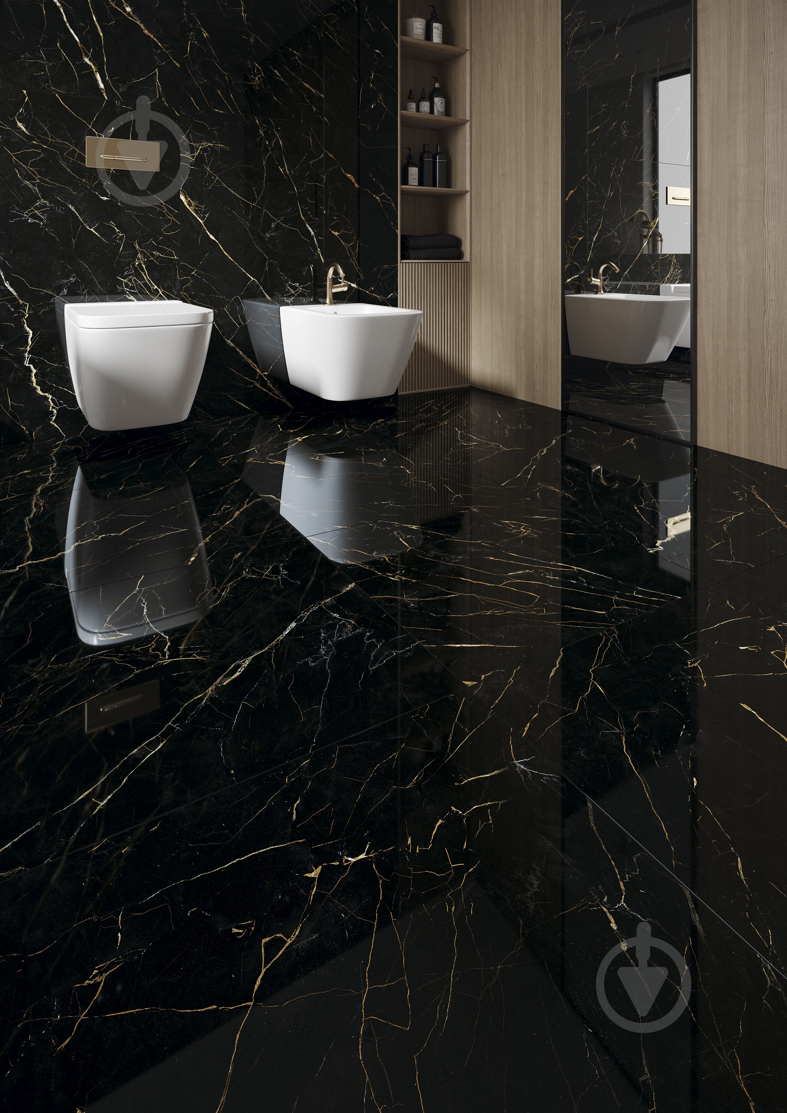 Плитка Ceramika Paradyz U126 black rekt pol 59,8X119,8 см - фото 5