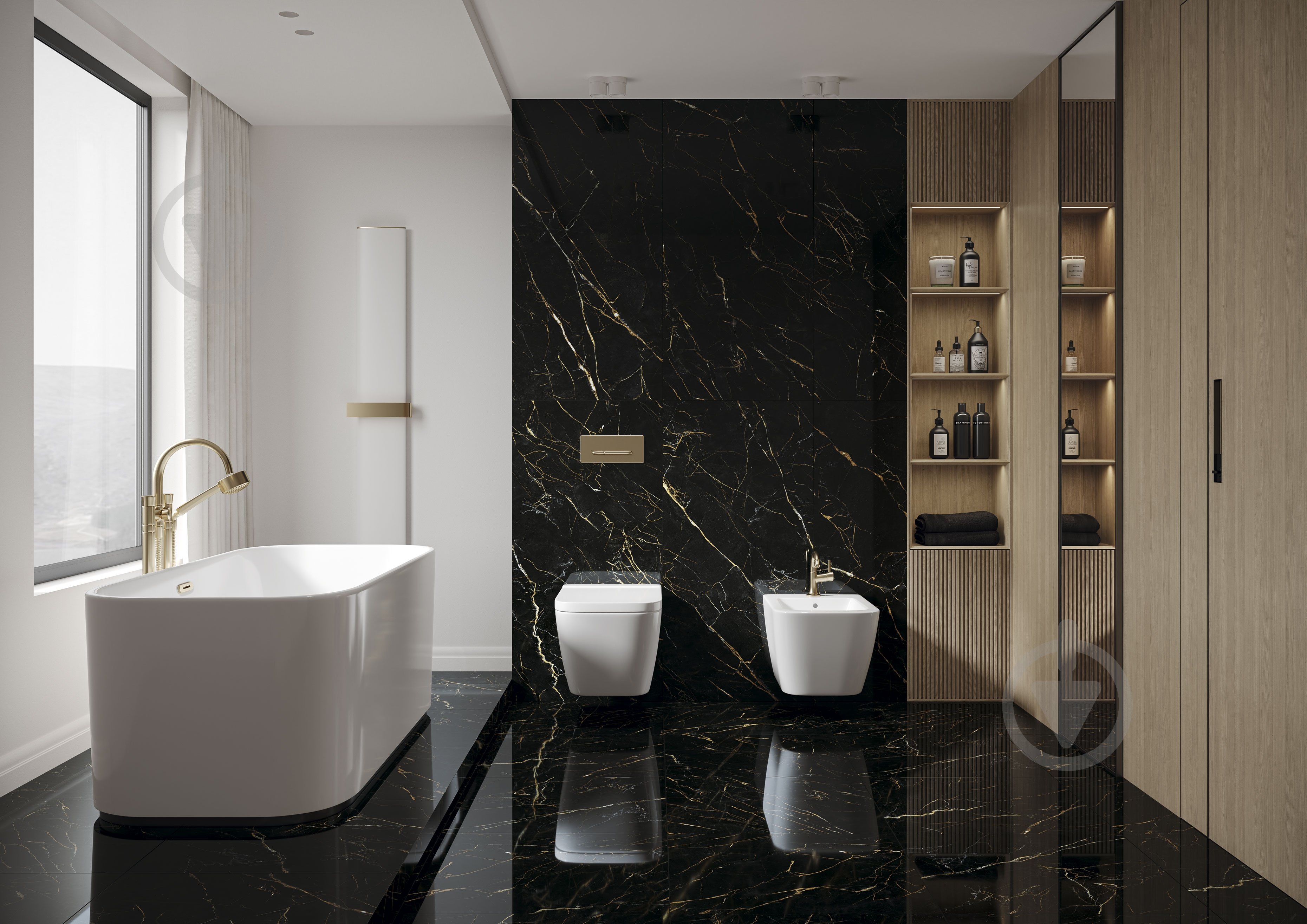 Плитка Ceramika Paradyz U126 black rekt pol 59,8X119,8 см - фото 4