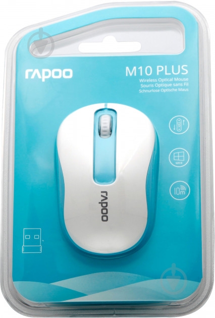 Мышь RAPOO M10 plus wireless голубая (M10 plus blue) - фото 4 Мышь RAPOO M10 plus wireless голубая (M10 plus blue) - фото 4