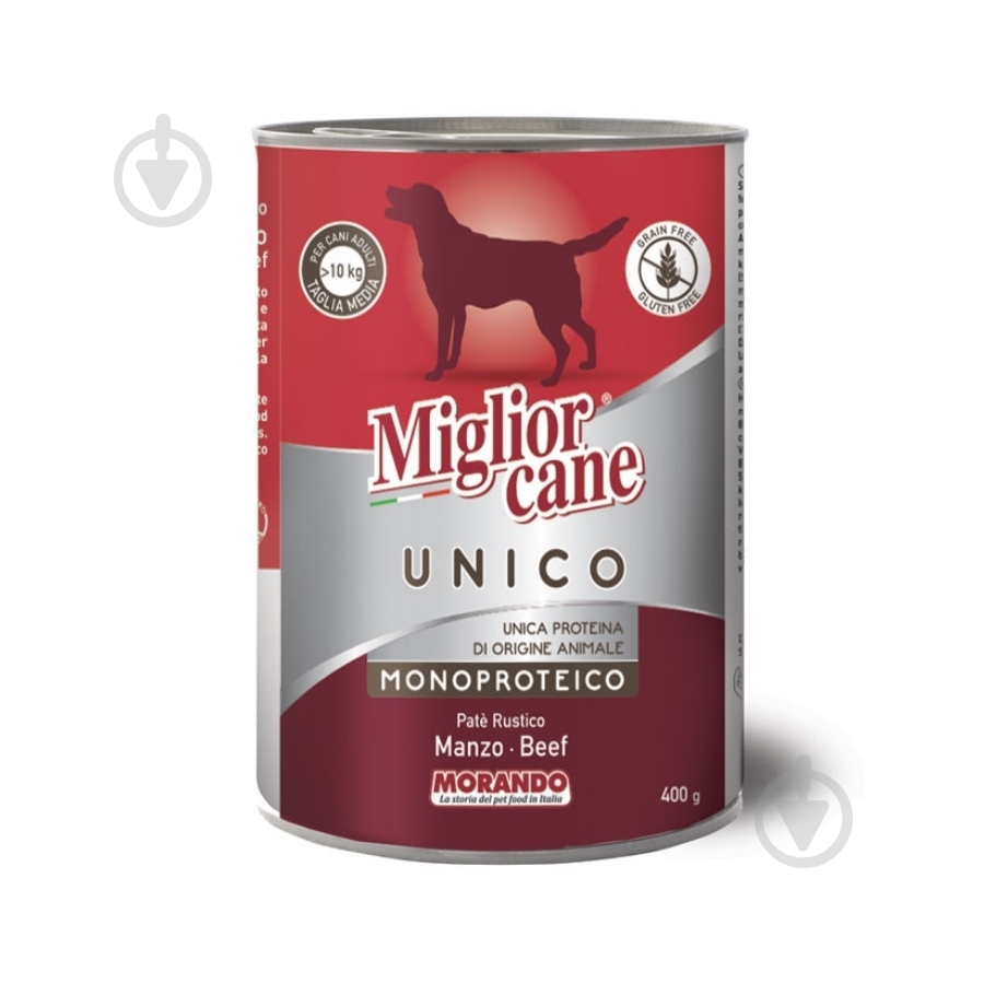 Корм влажный Morando Migliorcane UNICO Rustic говядина 400 г - фото 1