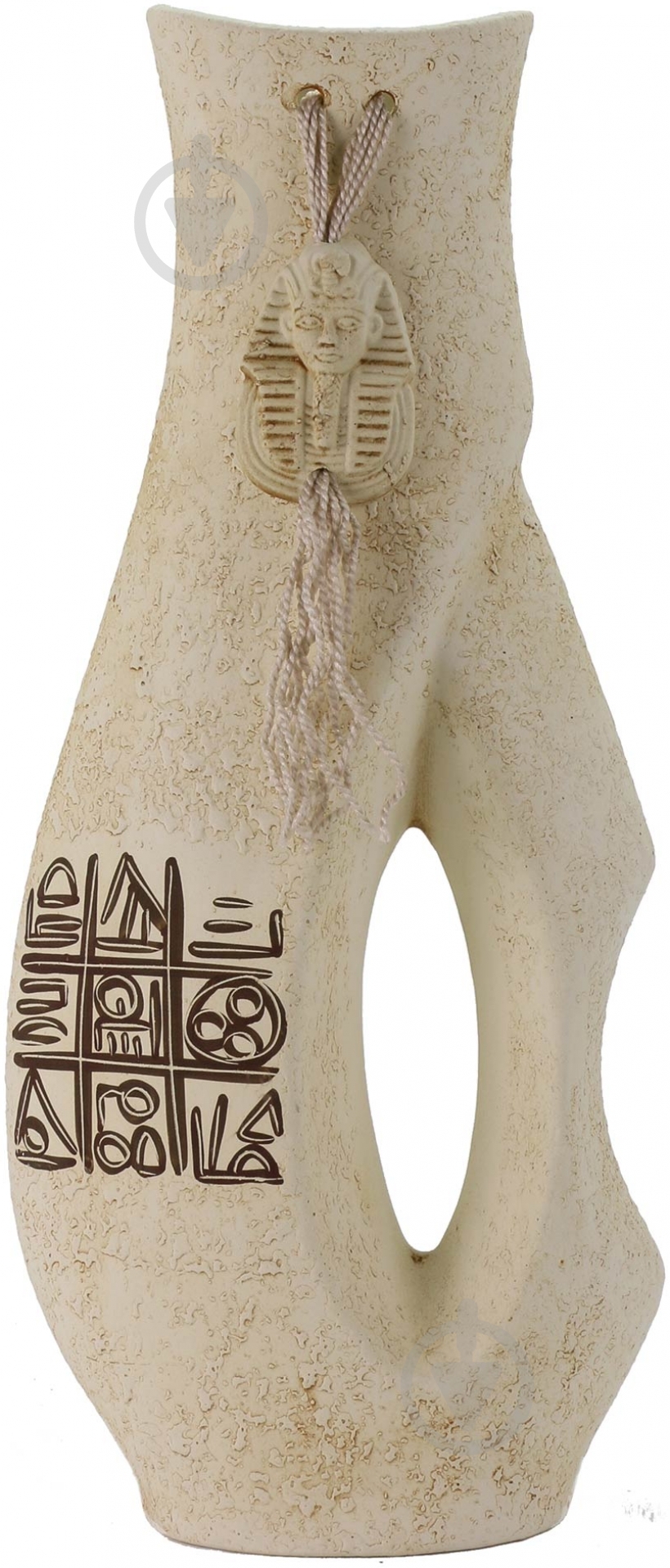 Ваза керамическая Грета иероглифы 38х8 см 38 см бежевая - фото 1 Ваза керамическая Грета иероглифы 38х8 см 38 см бежевая - фото 1