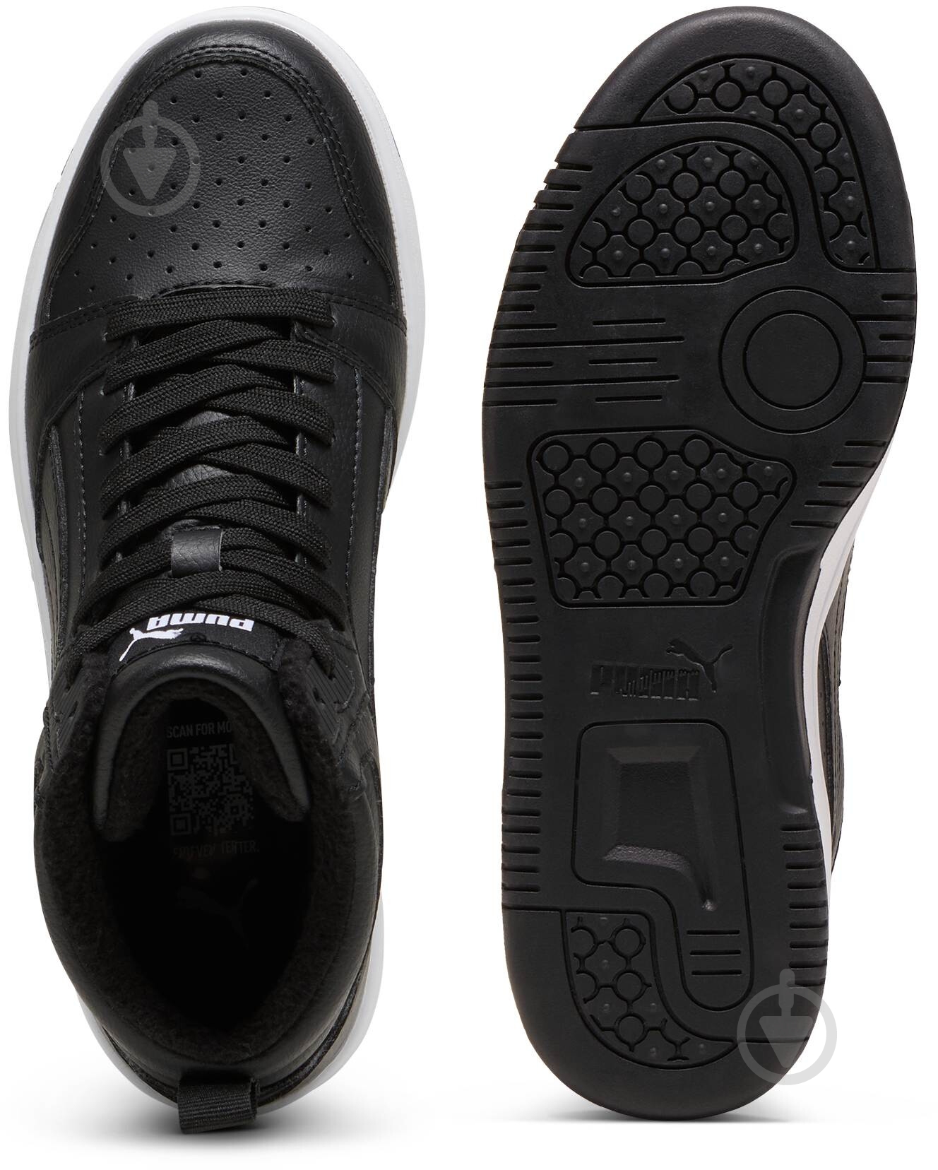 Черевики Puma Rebound V6 Mid WTR Jr 39468501 р.36 чорний - фото 6 Черевики Puma Rebound V6 Mid WTR Jr 39468501 р.36 чорний - фото 6