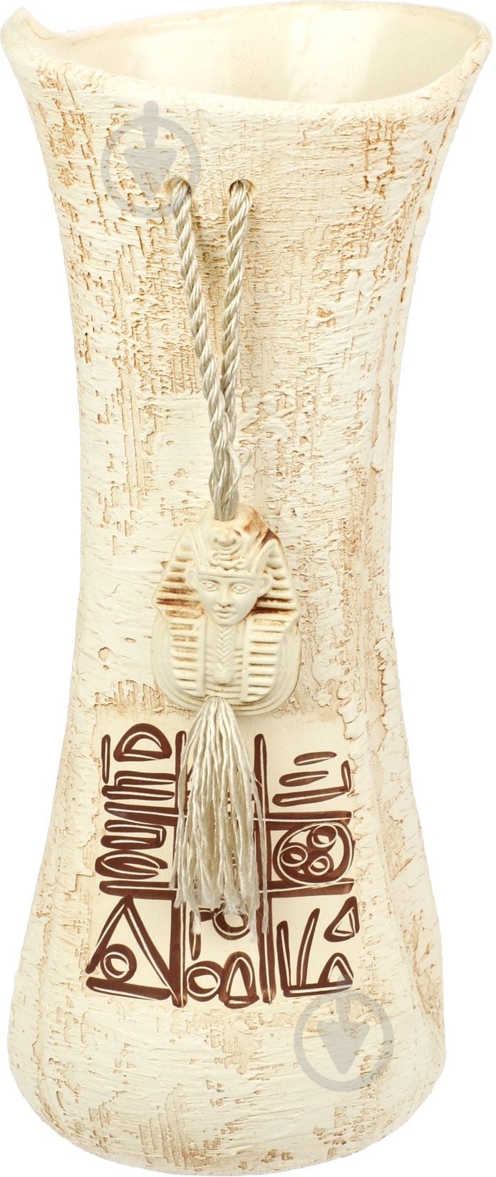 Ваза керамическая бежевая Румба с медальоном 36 см - фото 1