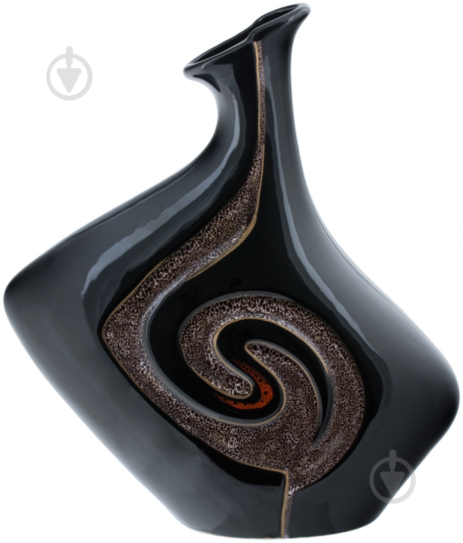 Ваза керамическая черная Мелодия II 36 см - фото 1