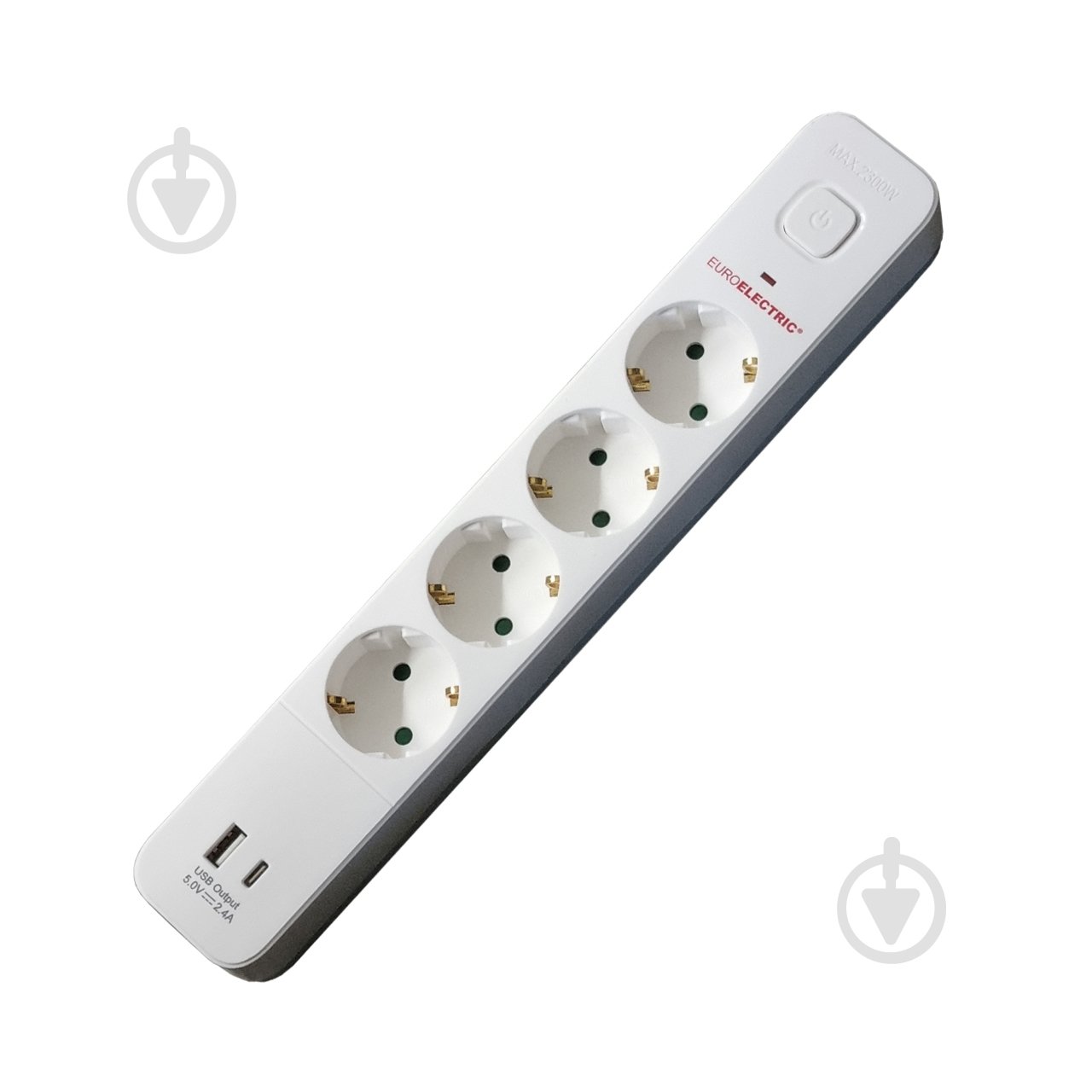 Подовжувач з вимикачем Euroelectric із заземленням 4 гн. білий 2 м EE-104USB/C-2M - фото 2 Подовжувач з вимикачем Euroelectric із заземленням 4 гн. білий 2 м EE-104USB/C-2M - фото 2