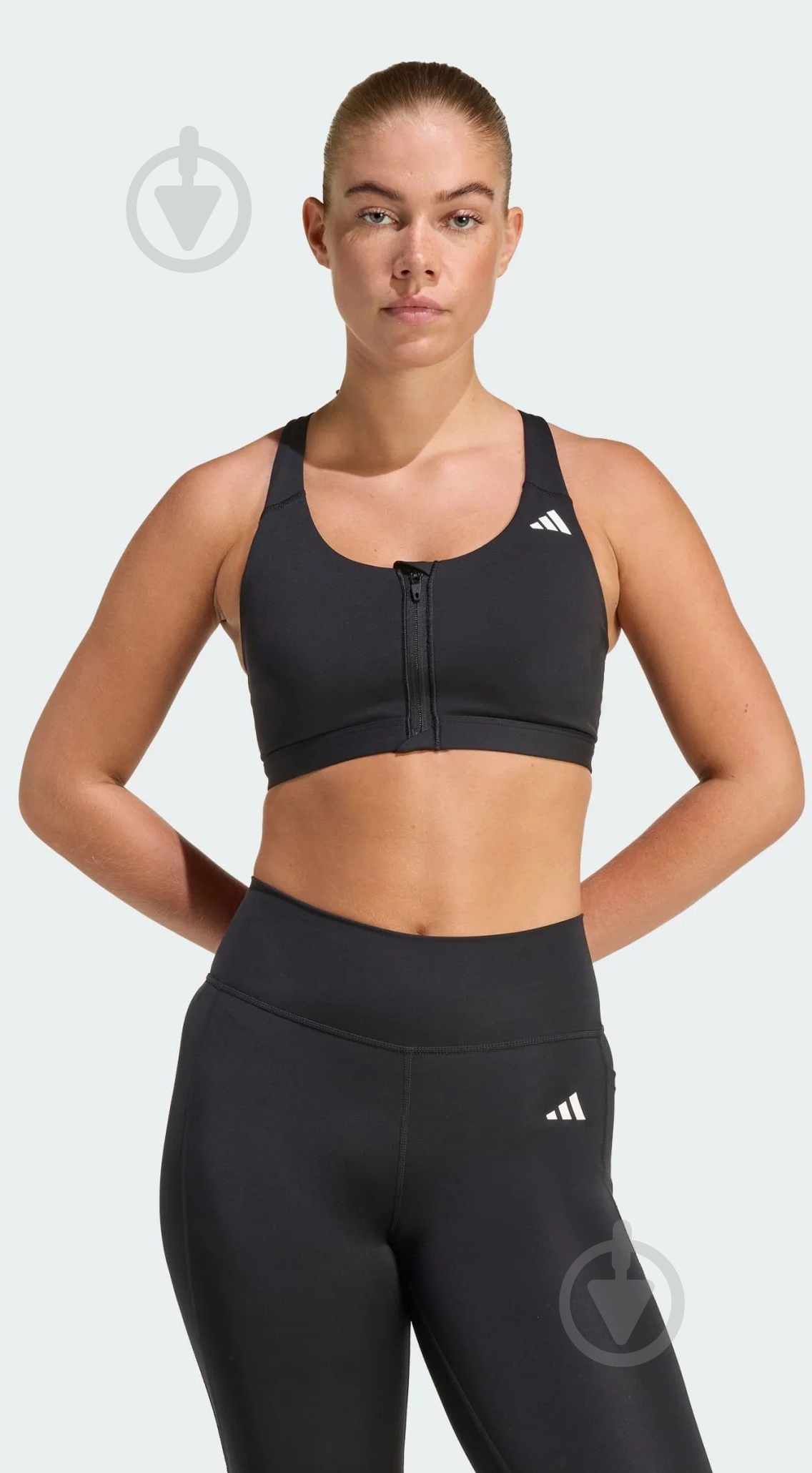 Бра Adidas OPT ESS ZIP MS KB4386 р.S чорний - фото 1