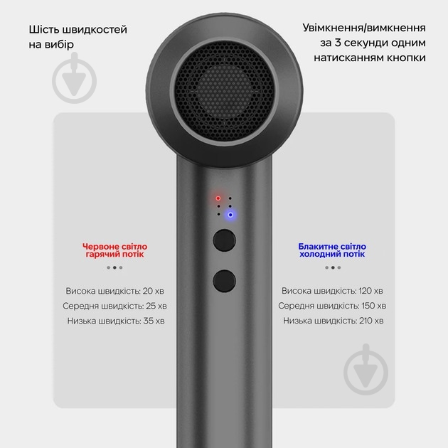 Фен Inspire KF-8185-grey - фото 3