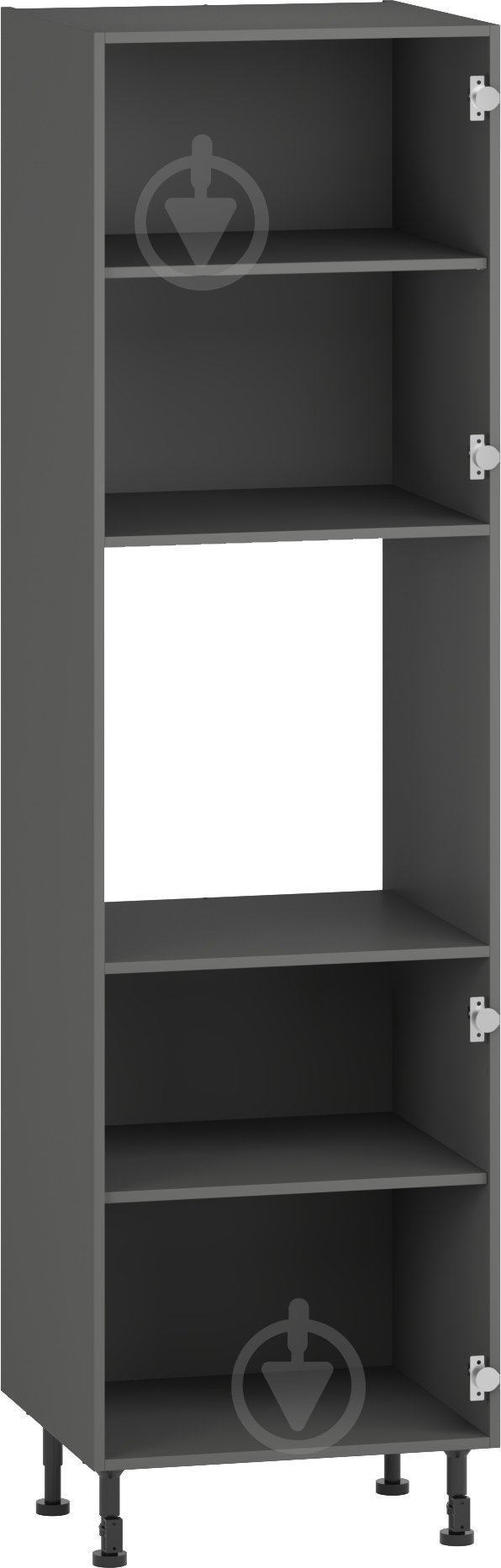 Шкаф под духовку Грейд с распашными фасадами /Оптимум 600x2186x560 мм серый графит - фото 1