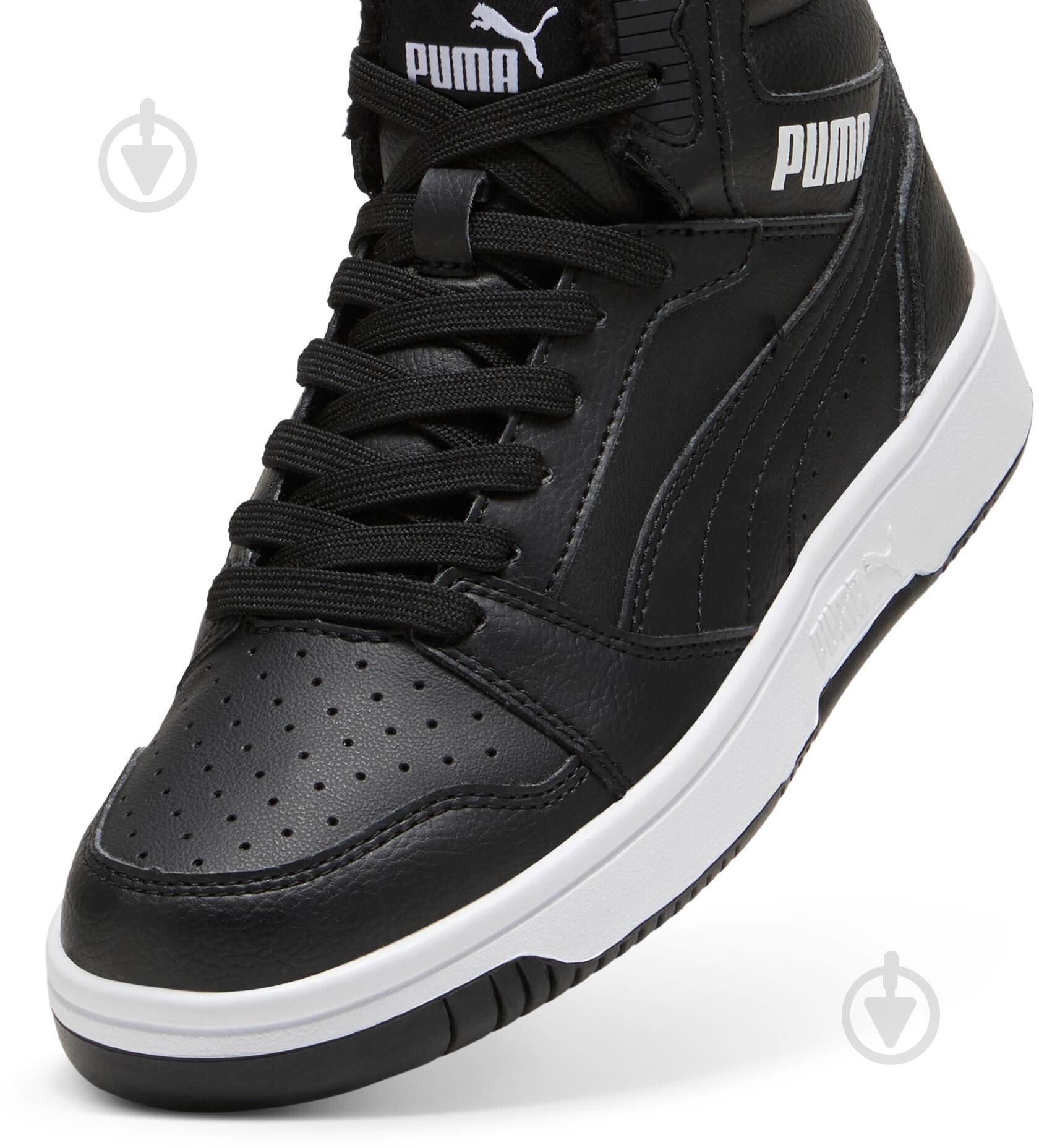 Черевики Puma Rebound V6 Mid WTR Jr 39468501 р.35,5 чорний - фото 5 Черевики Puma Rebound V6 Mid WTR Jr 39468501 р.35,5 чорний - фото 5