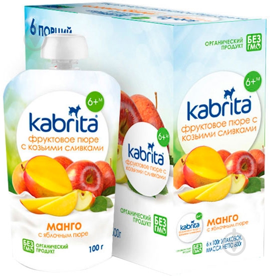 Пюре Kabrita Манго з яблучним пюре 100 г 8716677006871 - фото 2