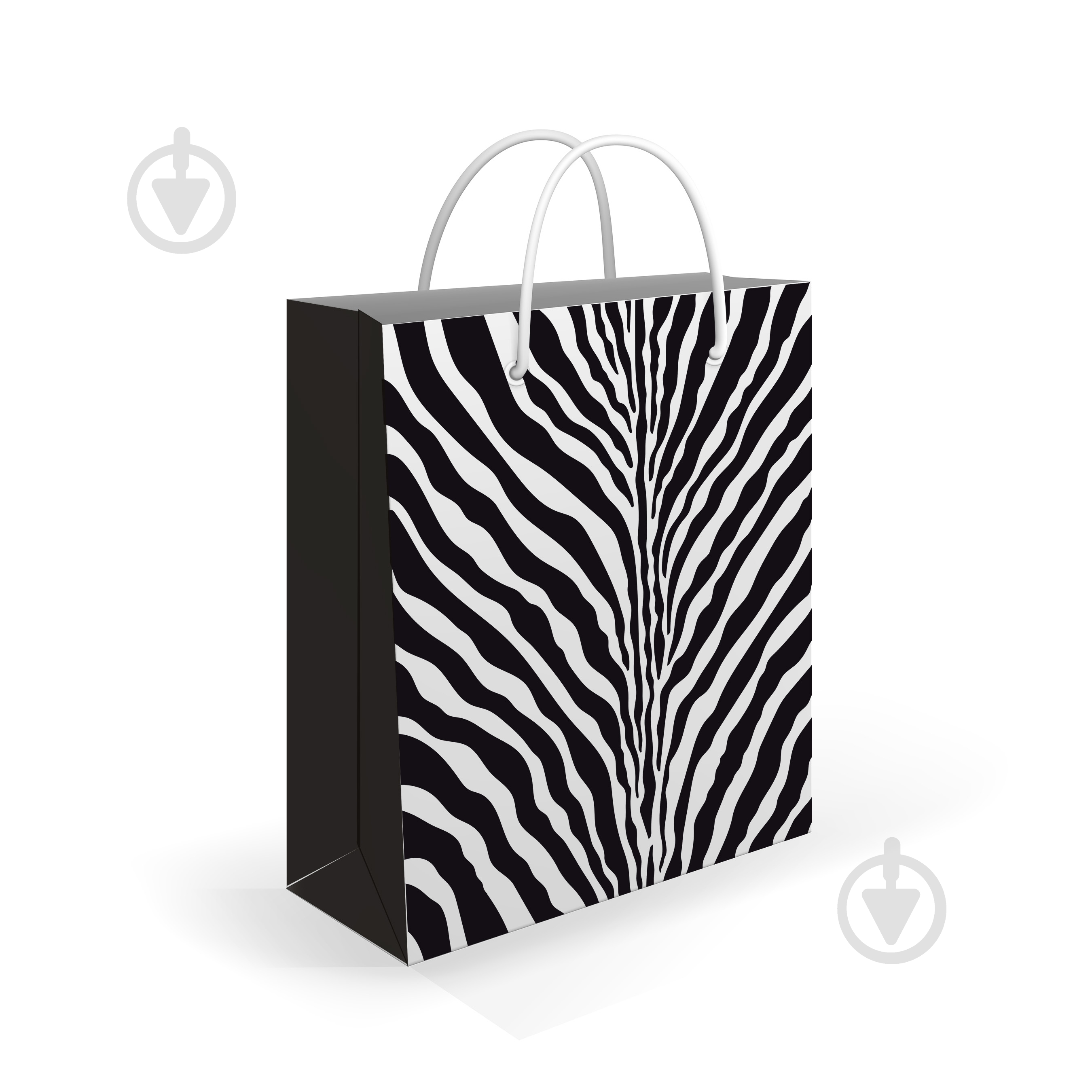 Пакет подарочный S 14x17x7 см Зебра Львівська Мануфактура Друку - фото 1