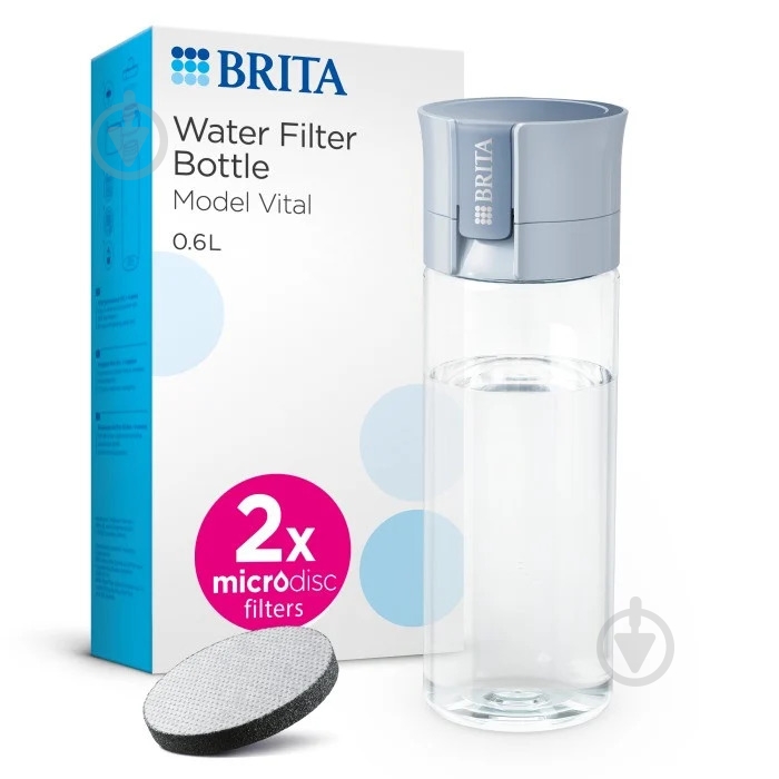 Фильтр-бутылка BRITA Vital 600 мл голубая (1052262) - фото 1