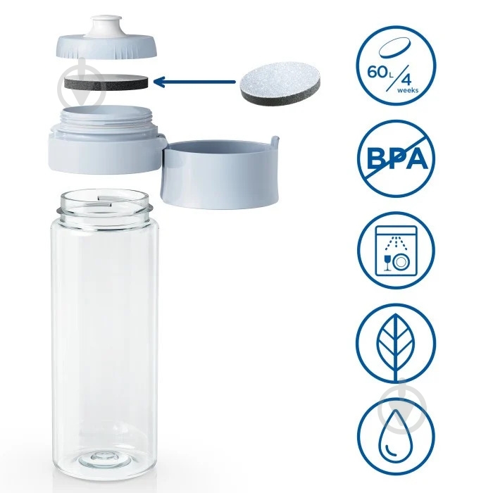 Фильтр-бутылка BRITA Vital 600 мл голубая (1052262) - фото 4