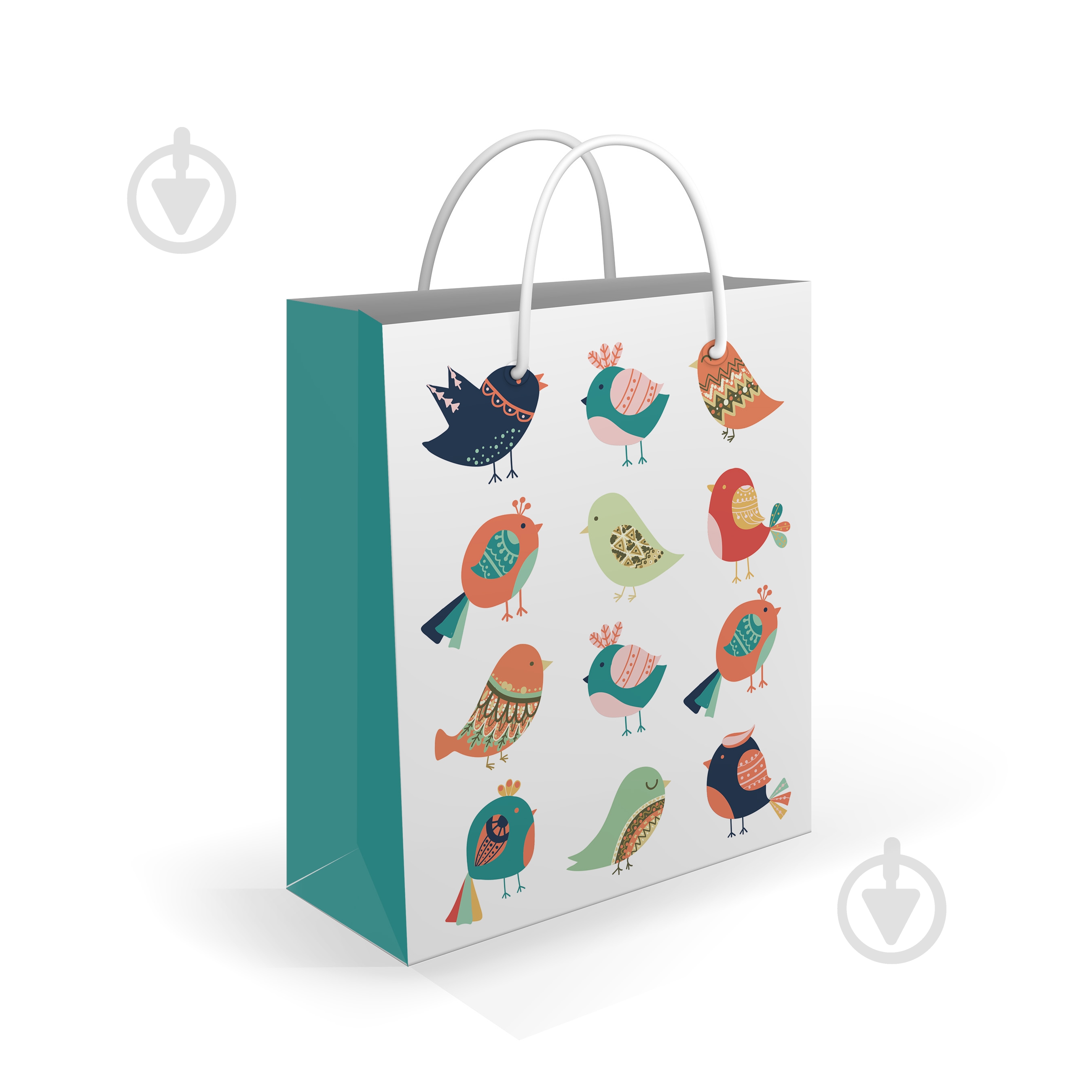 Пакет подарунковий S 14x17x7 cм Птахи Львівська Мануфактура Друку - фото 1 Пакет подарунковий S 14x17x7 cм Птахи Львівська Мануфактура Друку - фото 1