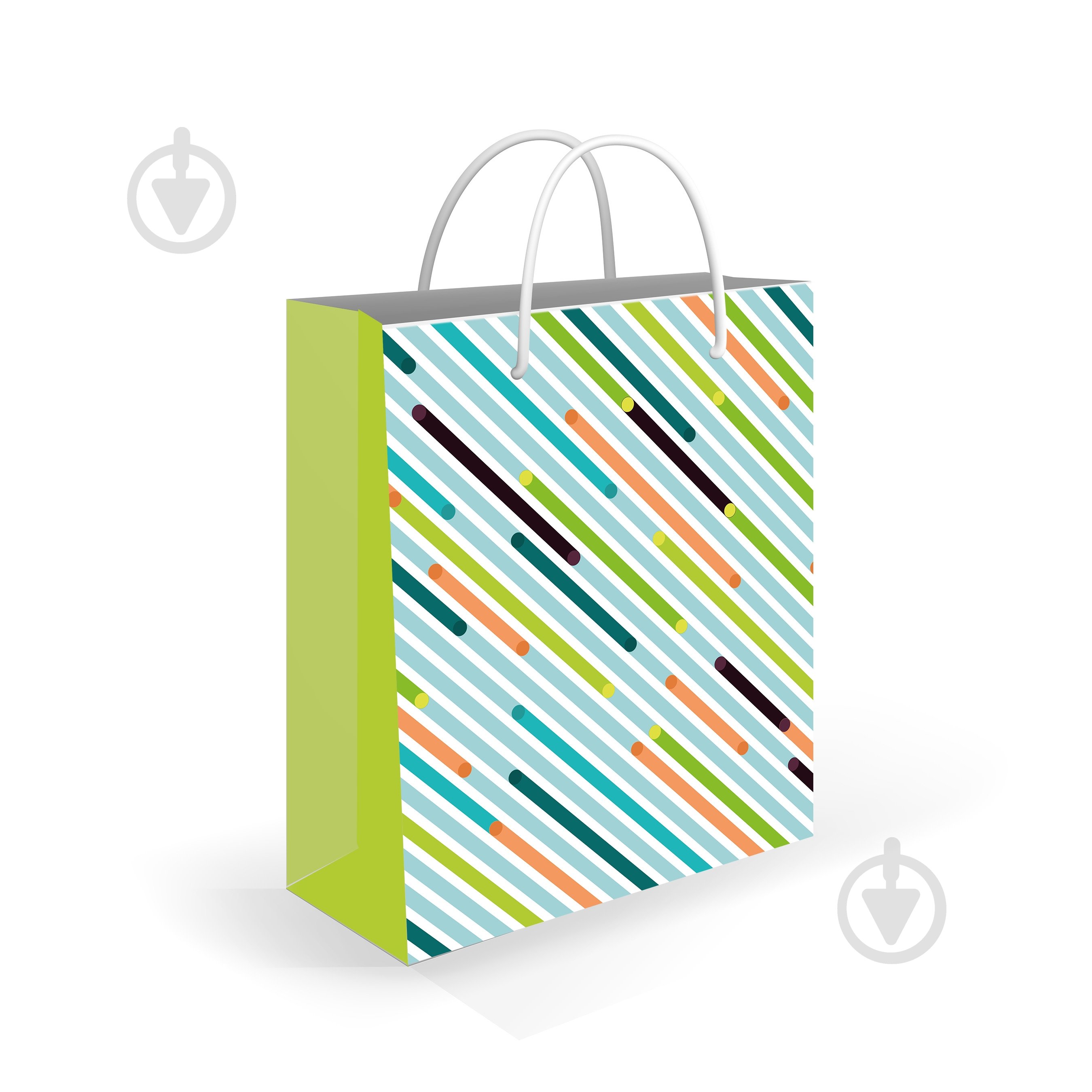 Пакет подарочный S 14x17x7 cм Цветные лучи Львівська Мануфактура Друку - фото 1