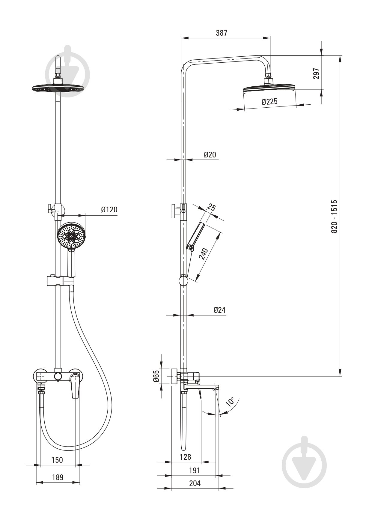 Душевая система Deante Ivo NLI 01RK - фото 2 Душевая система Deante Ivo NLI 01RK - фото 2