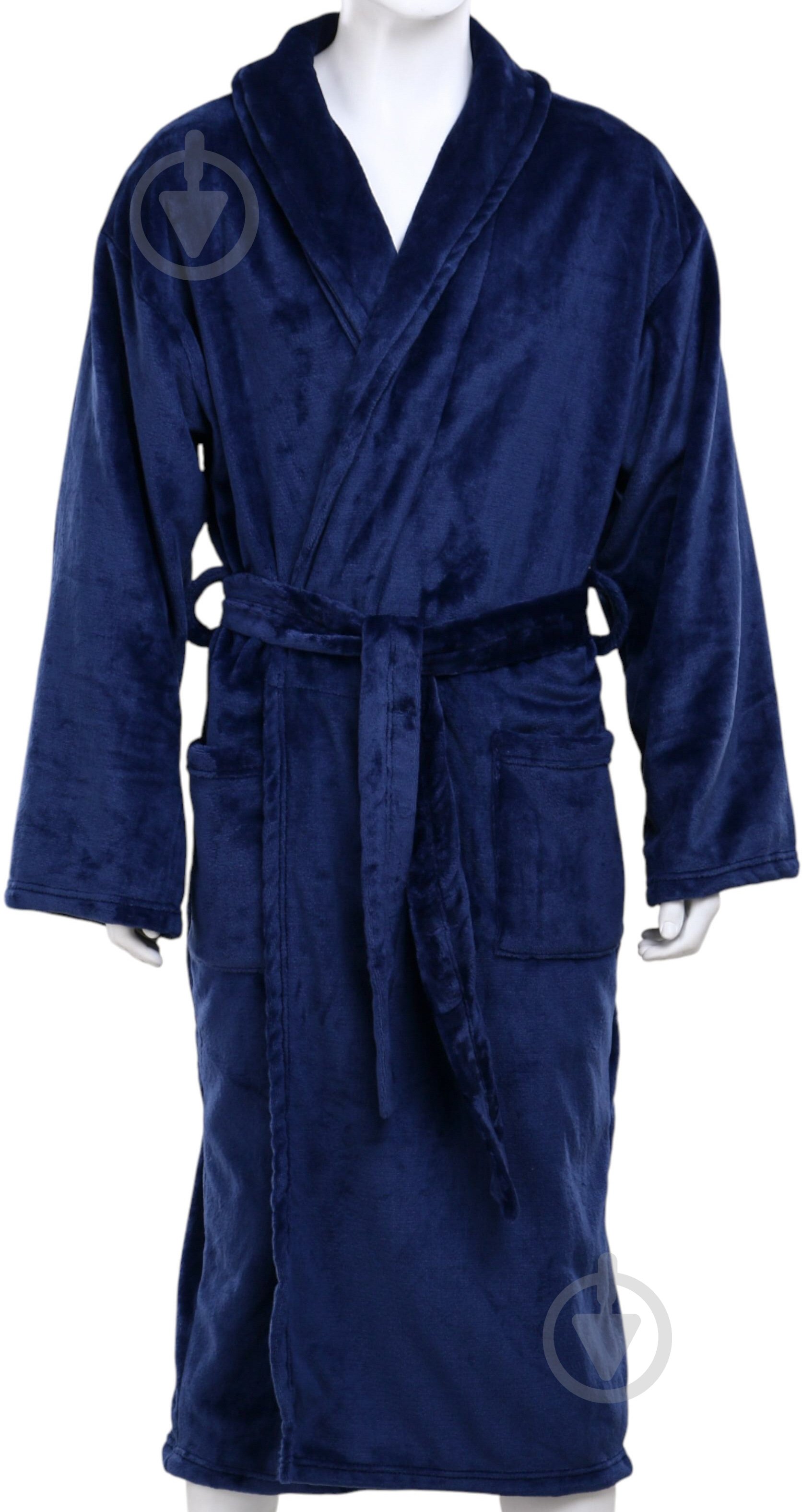 Халат La Nuit шаль мужская в упаковке р. M синий - фото 1 Халат La Nuit шаль мужская в упаковке р. M синий - фото 1