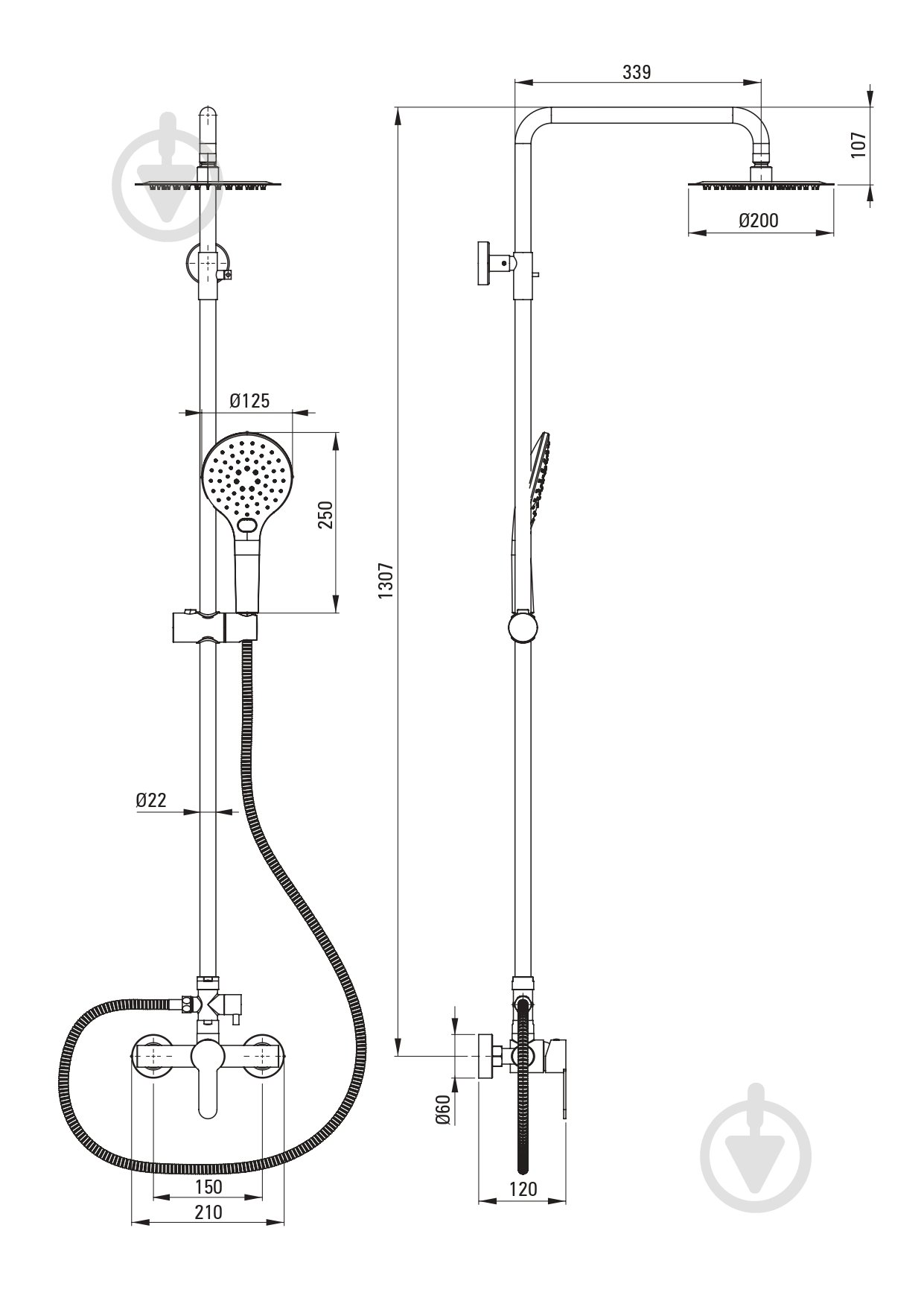 Душевая система Deante Lupo NLU F1RK - фото 2 Душевая система Deante Lupo NLU F1RK - фото 2