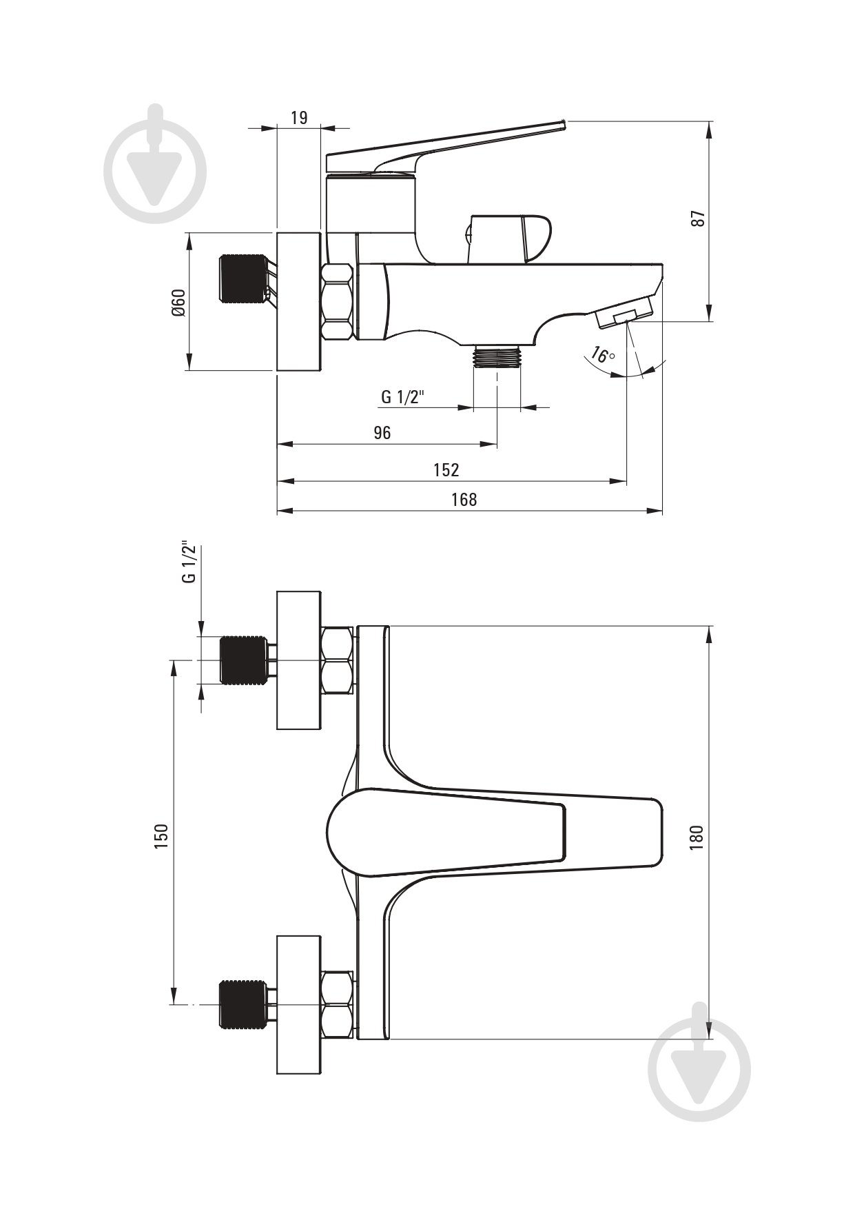Смеситель для ванны/душа Deante Ivo BLI 010M - фото 2